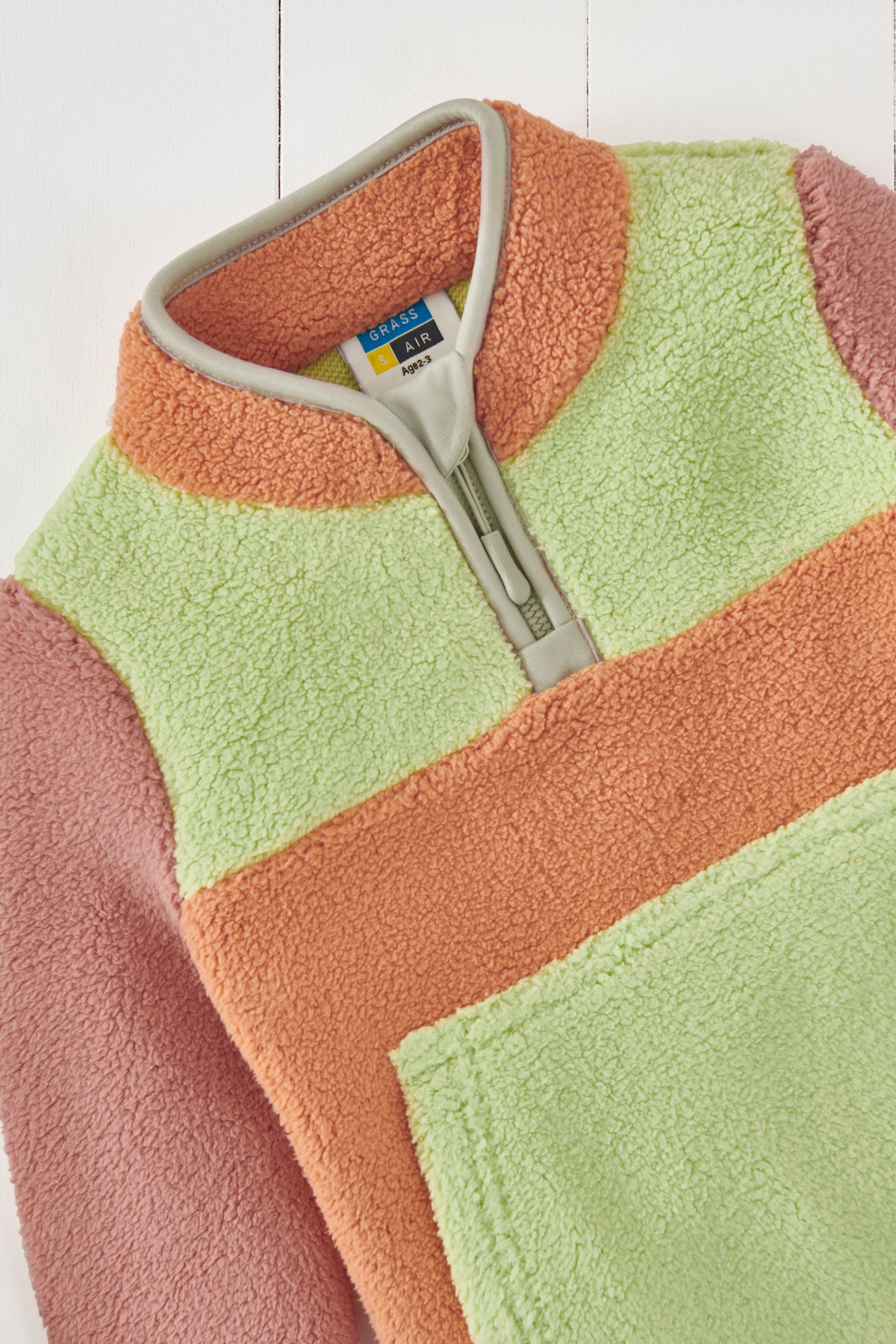 Aurora Pink Kids Borg 1/4 Zip Jumper