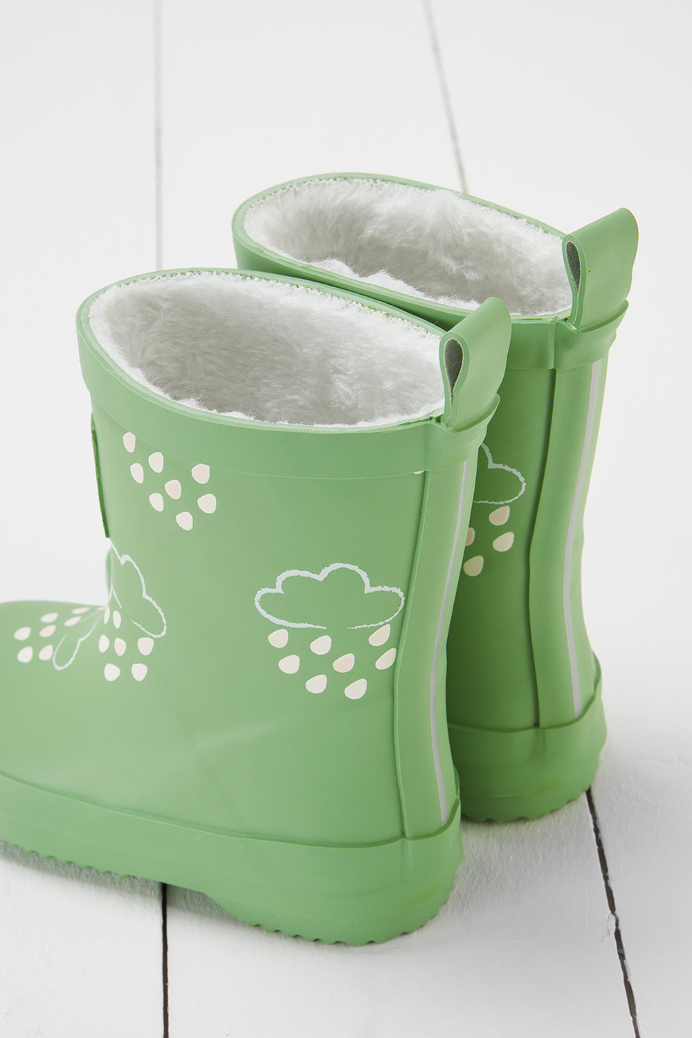 Olive Green Colour-Changing Kids Wellies