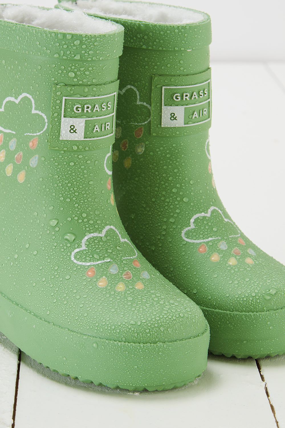 Olive Green Colour-Changing Kids Wellies