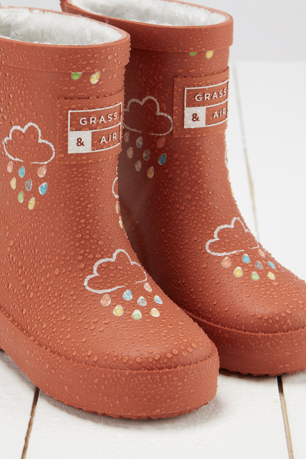 Burnt Orange Colour-Changing Kids Wellies