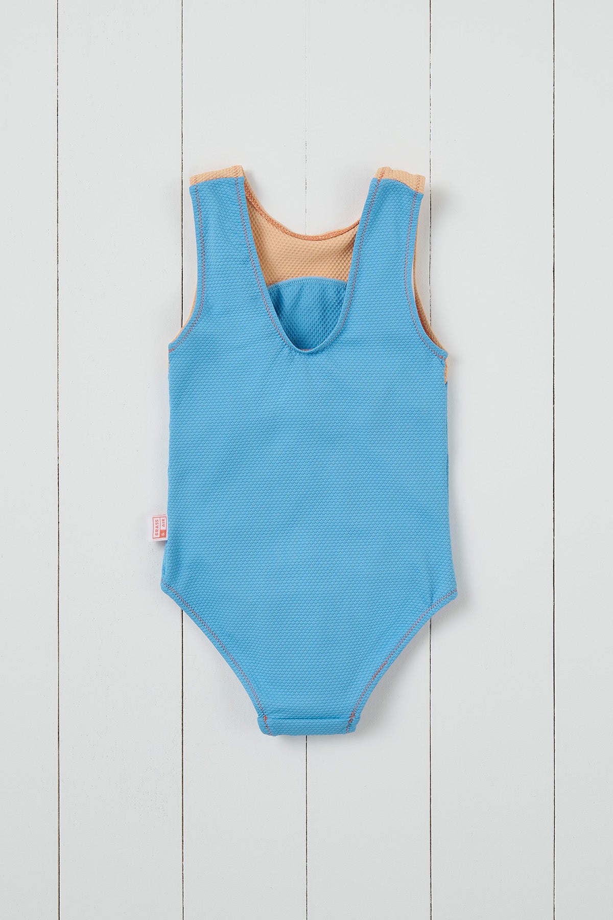 Cornflower Blue Ribbed Kids Swimsuit