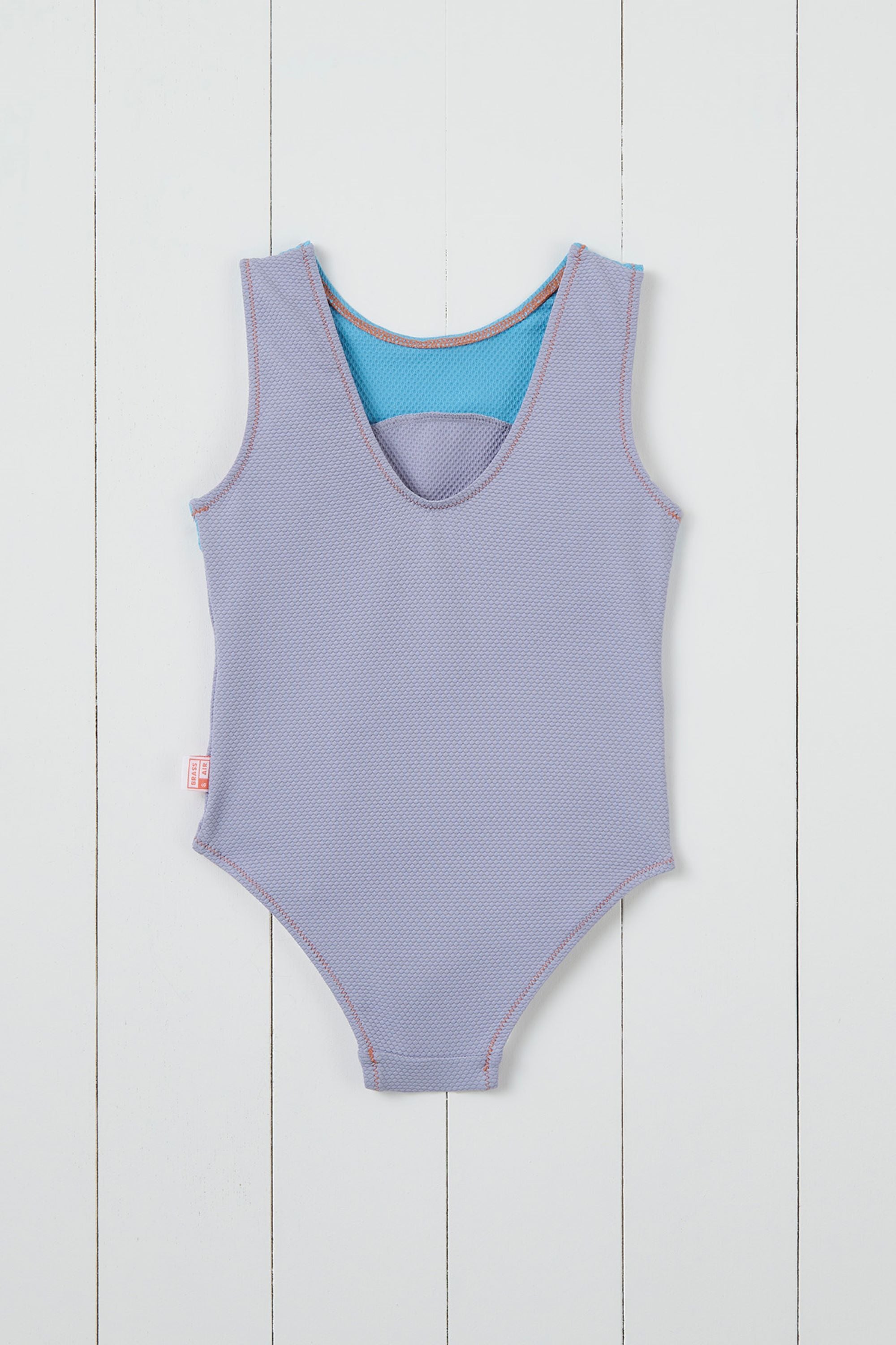 Lavender Ribbed Kids Swimsuit