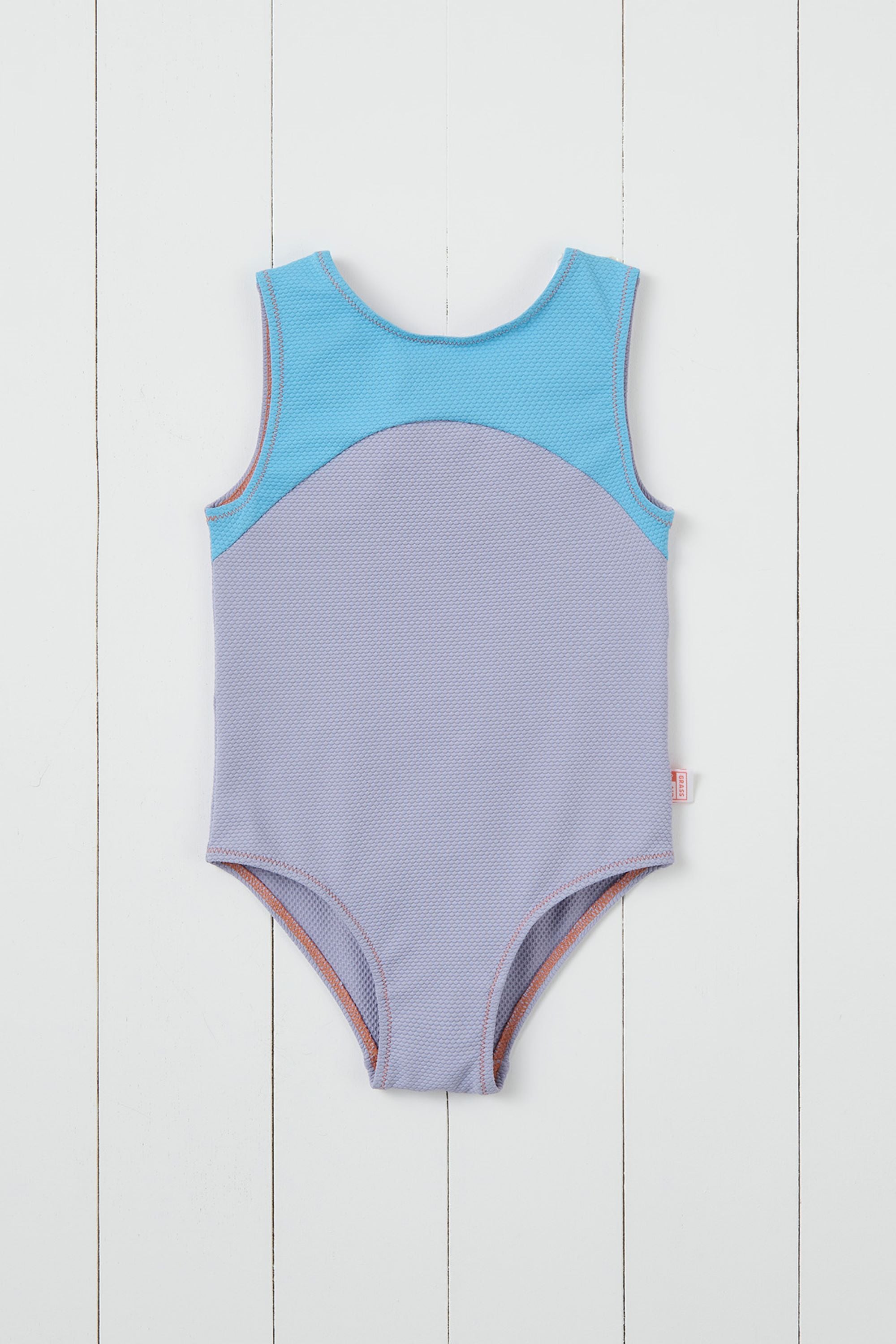 Lavender Ribbed Kids Swimsuit