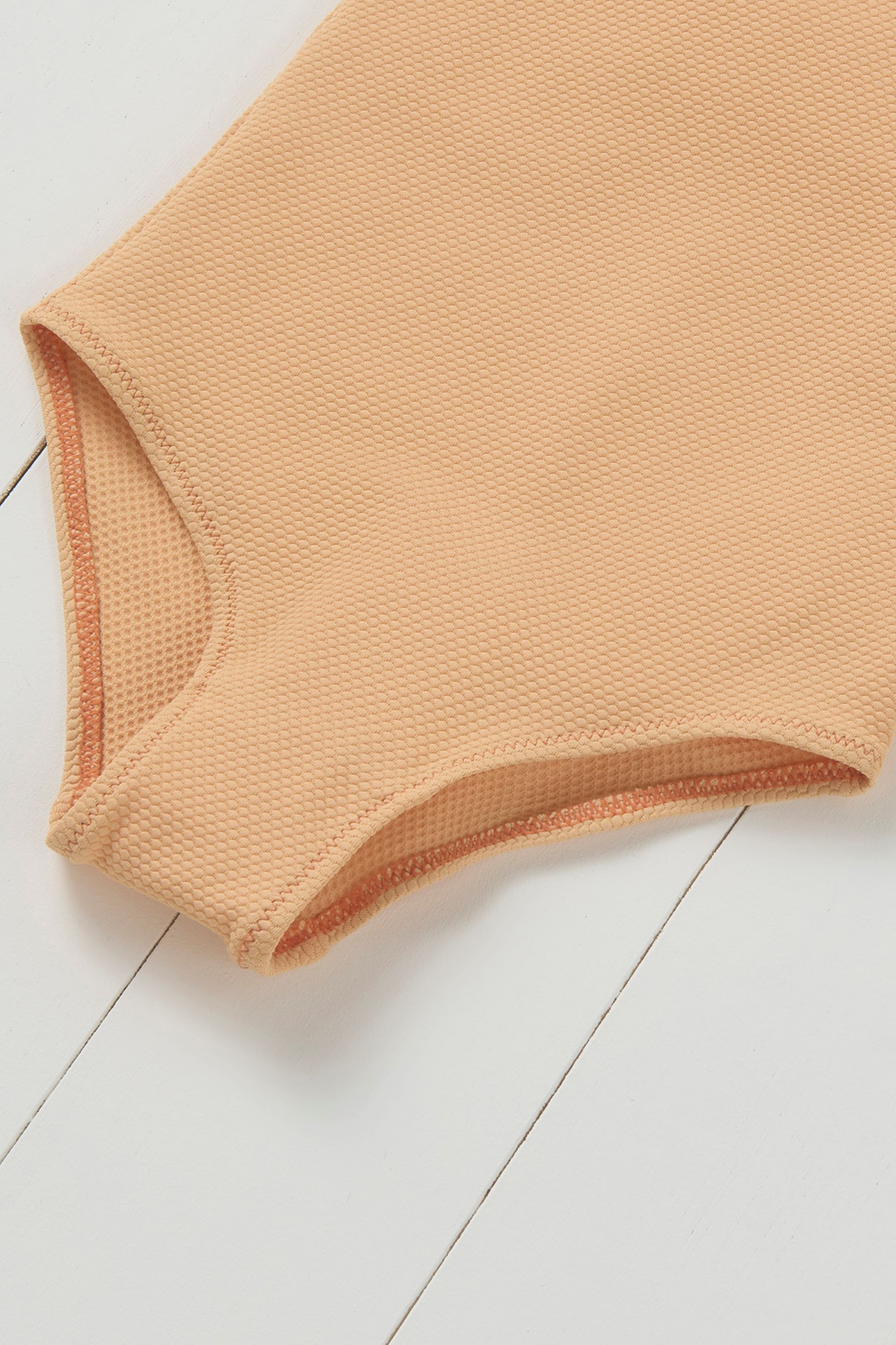 Peach Ribbed Kids Swimsuit