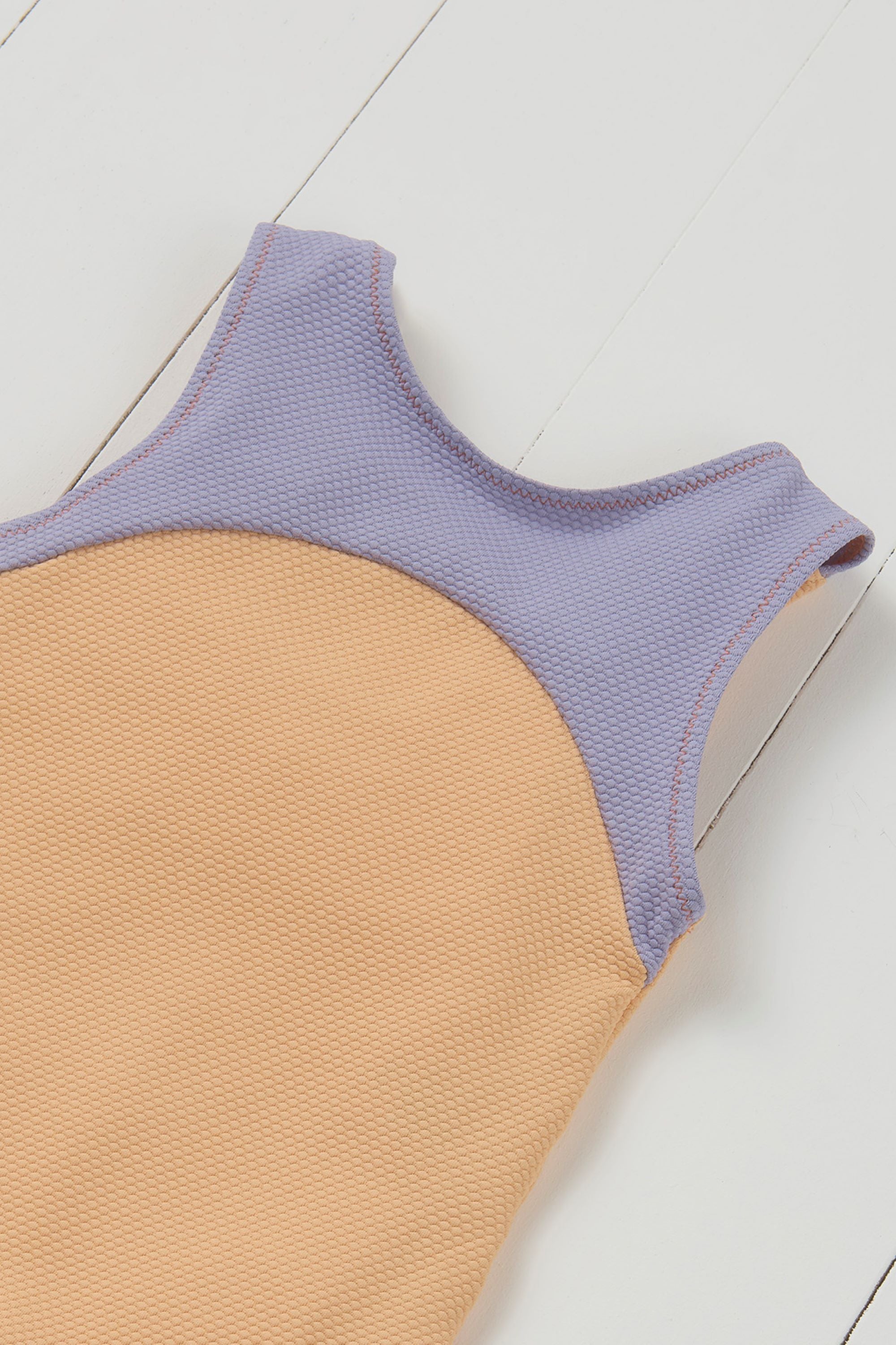 Peach Ribbed Kids Swimsuit