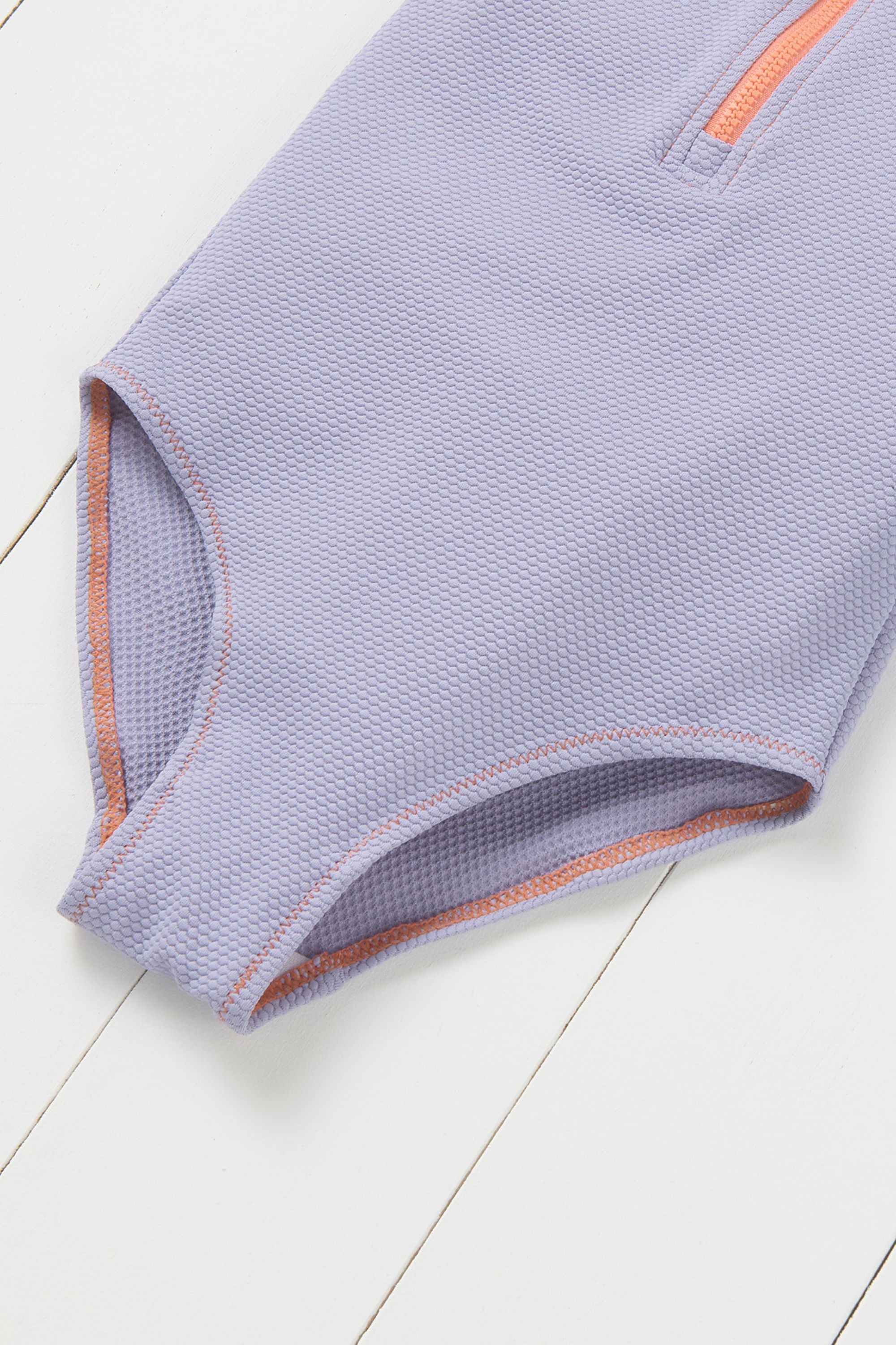 Lavender Ribbed Kids Long Sleeve Swimsuit