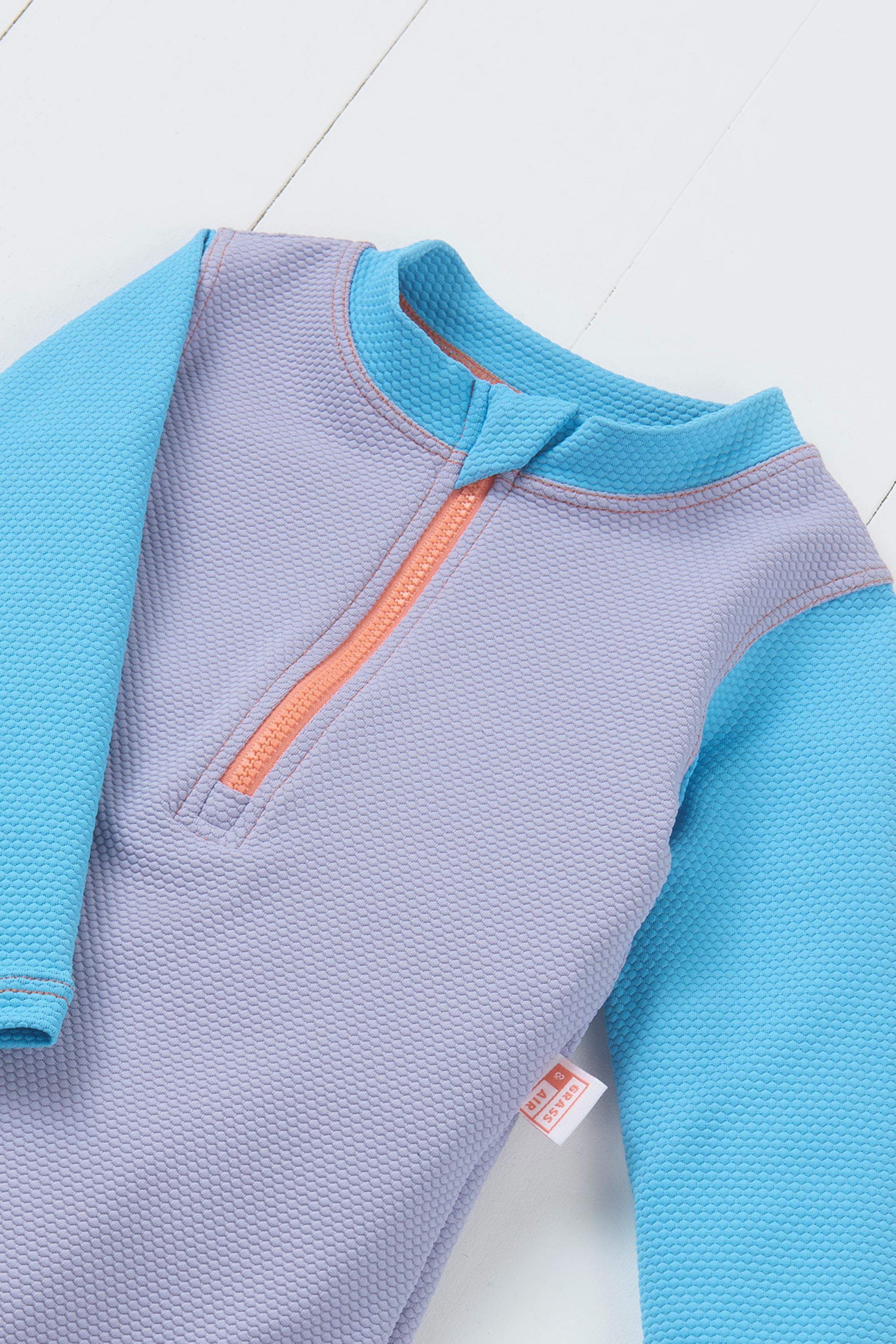 Lavender Ribbed Kids Long Sleeve Swimsuit