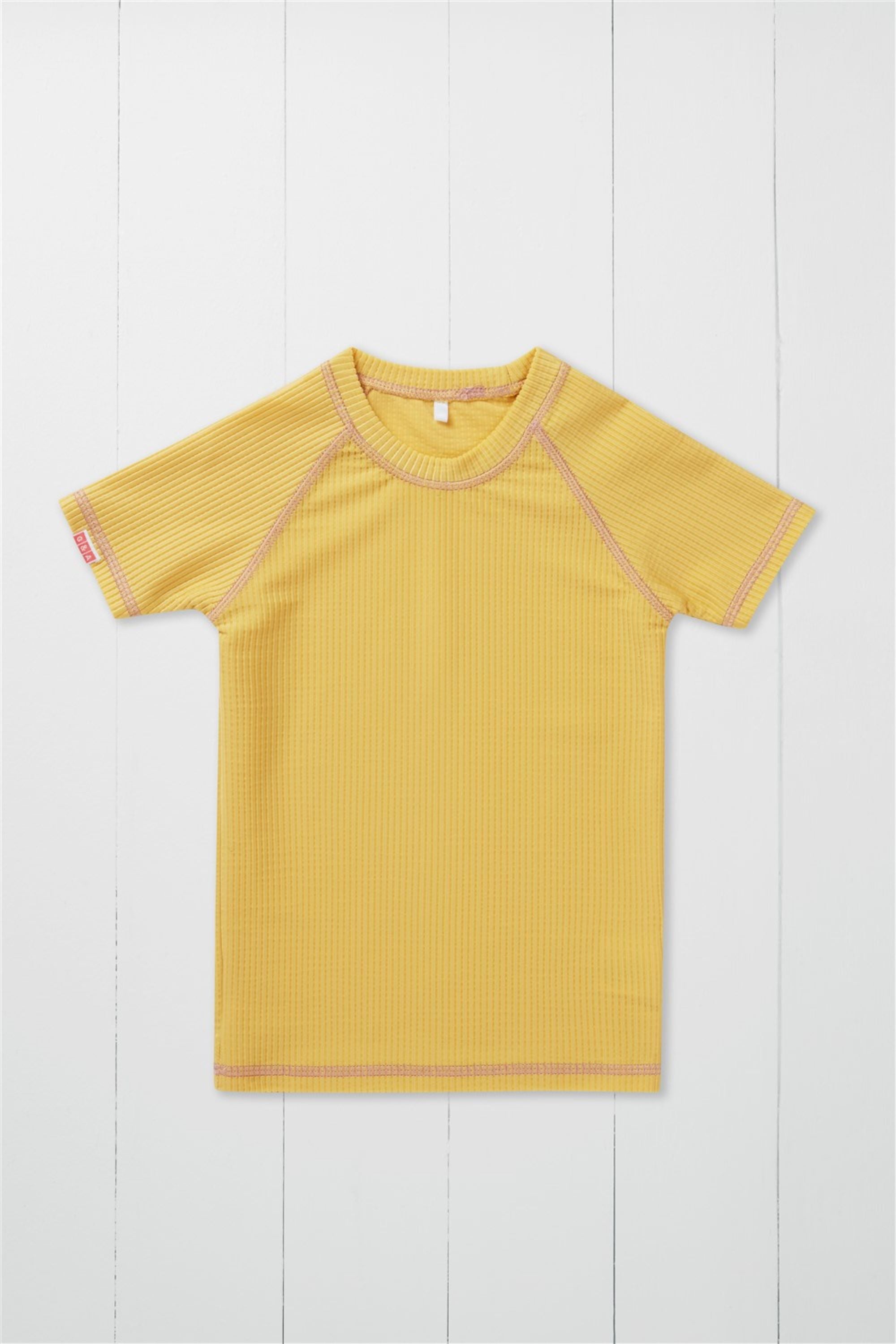 Ochre Ribbed Kids Rash Vest