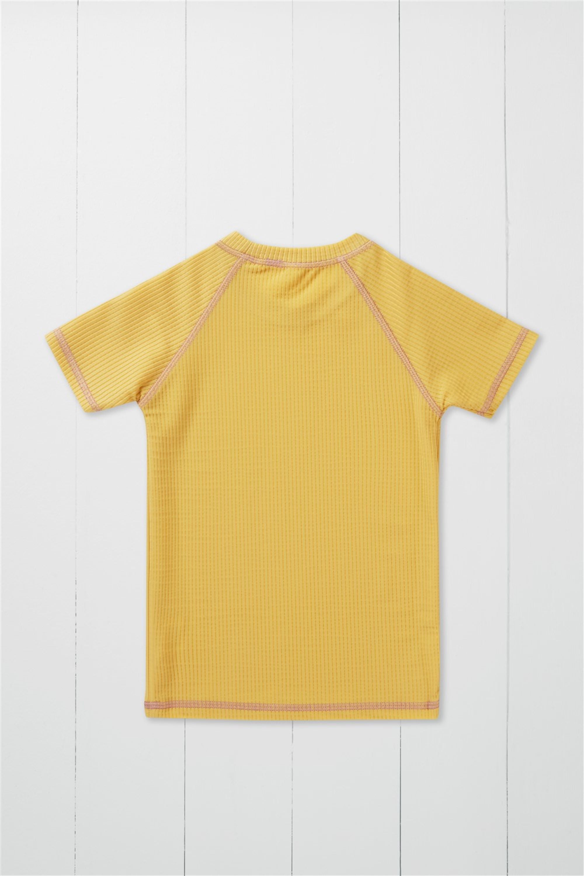 Ochre Ribbed Kids Rash Vest