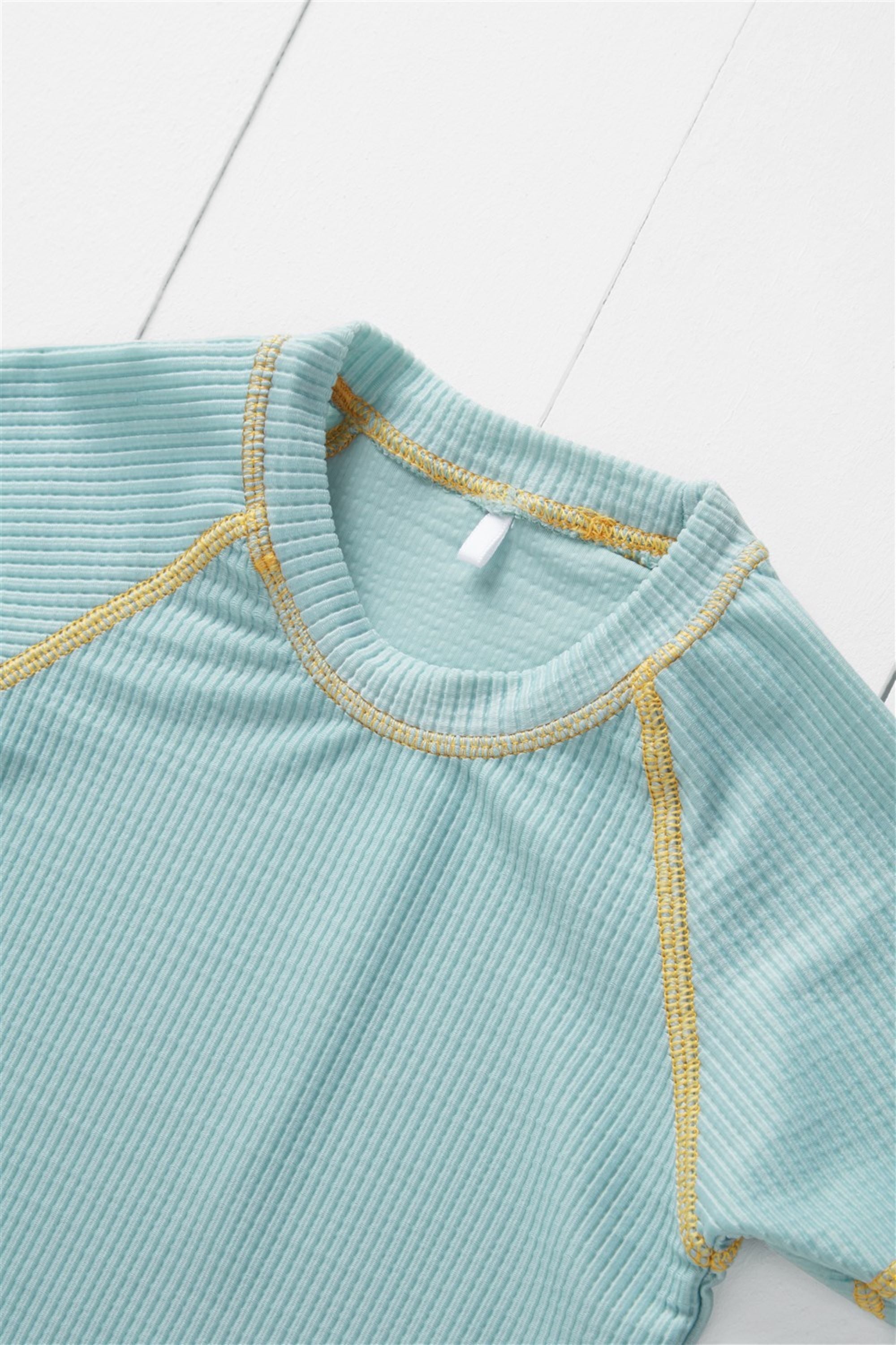 Pistachio Ribbed Kids Rash Vest