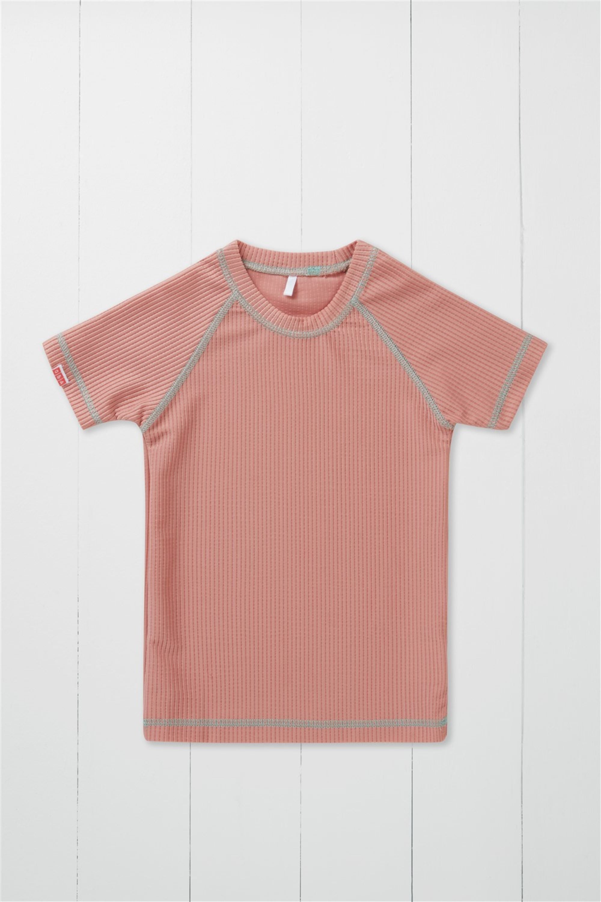 Rose Ribbed Kids Rash Vest