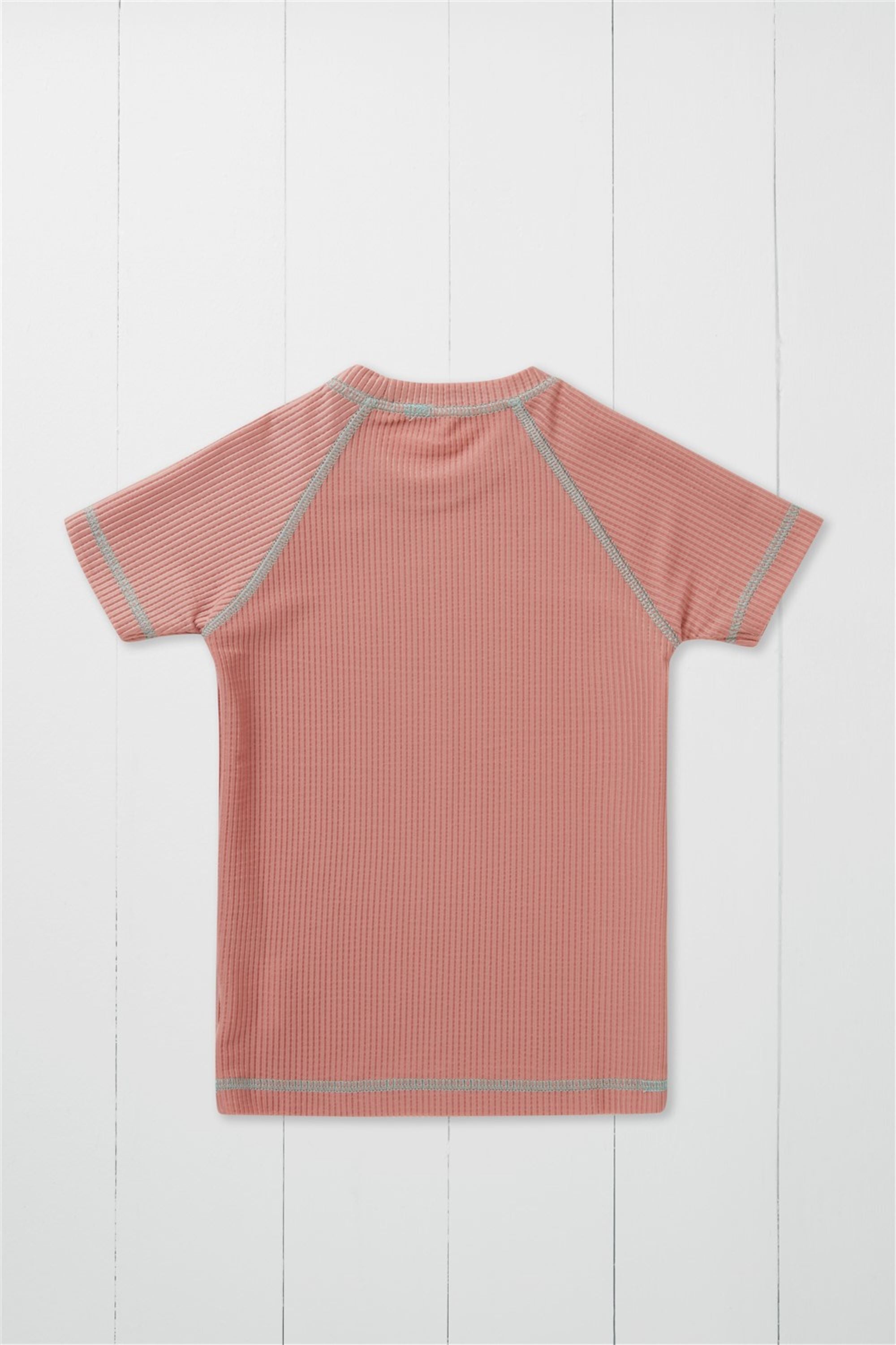 Rose Ribbed Kids Rash Vest