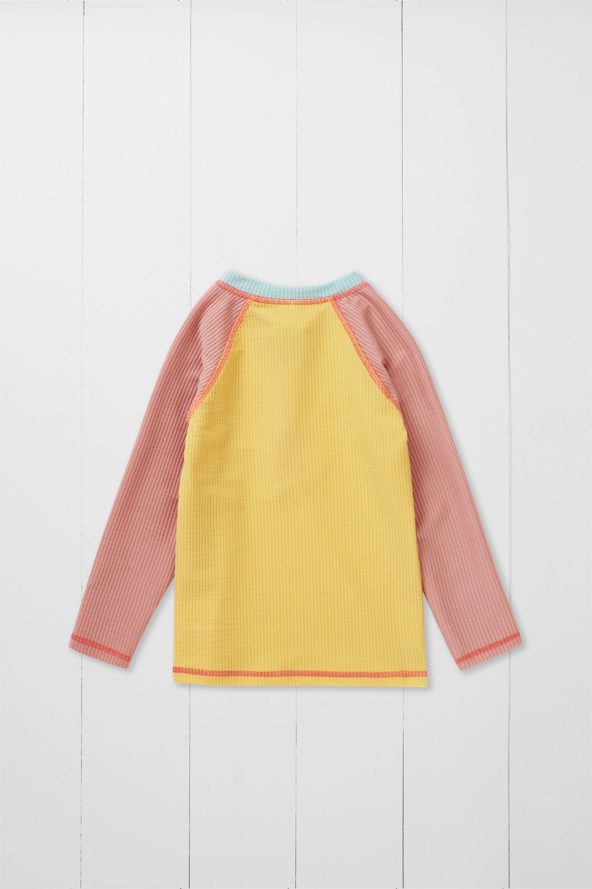 Ochre Ribbed Kids Long Sleeve Rash Vest