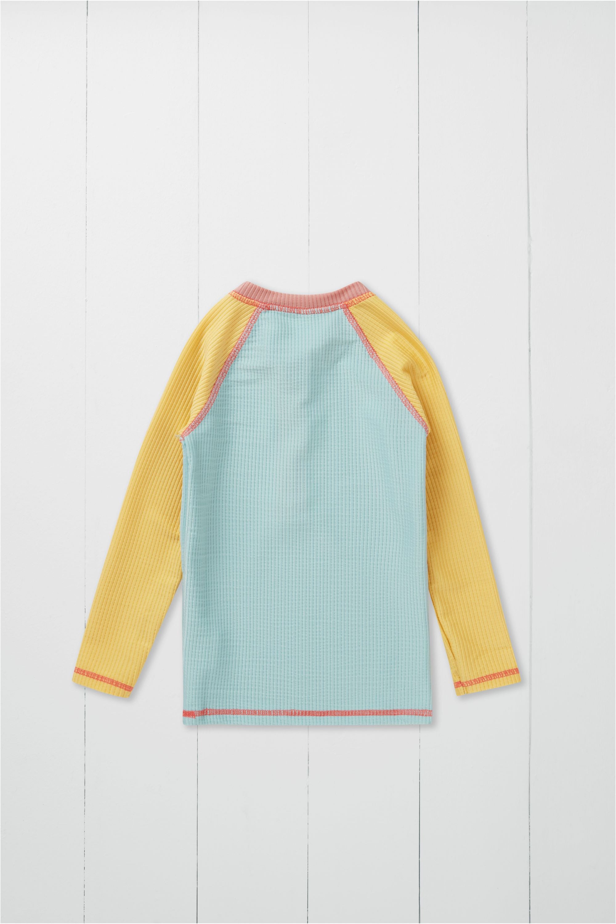 Pistachio Ribbed Kids Long Sleeve Rash Vest