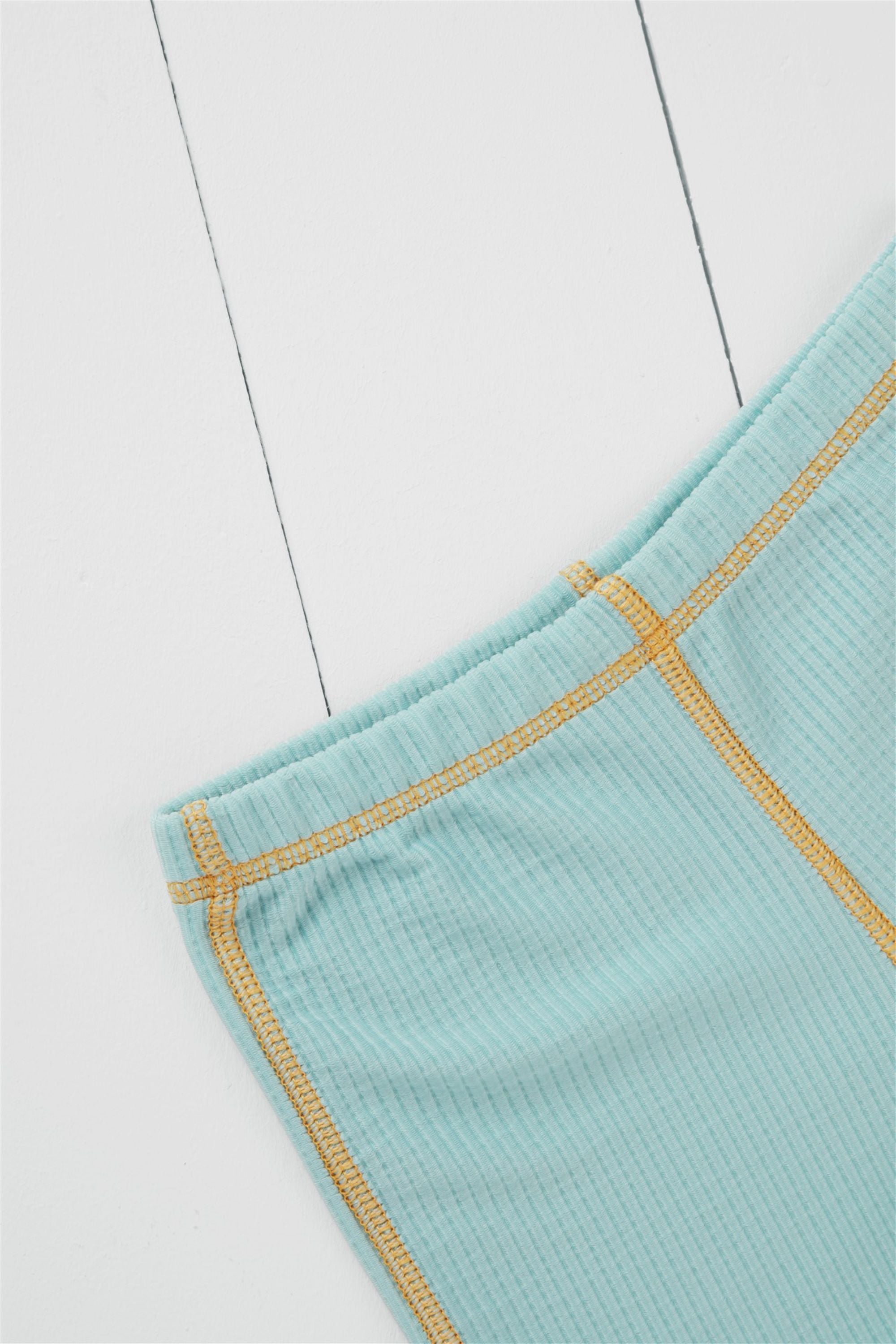 Pistachio Ribbed Kids Shortie Swim Shorts