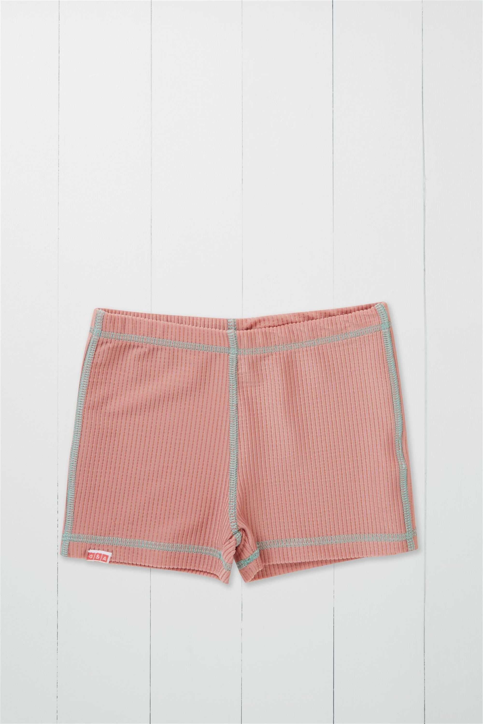 Rose Ribbed Kids Shortie Swim Shorts