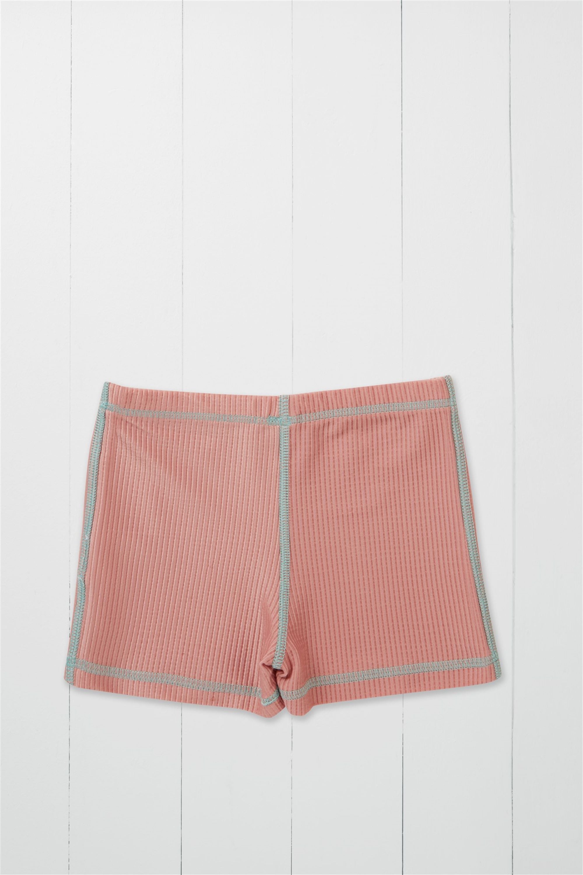 Rose Ribbed Kids Shortie Swim Shorts