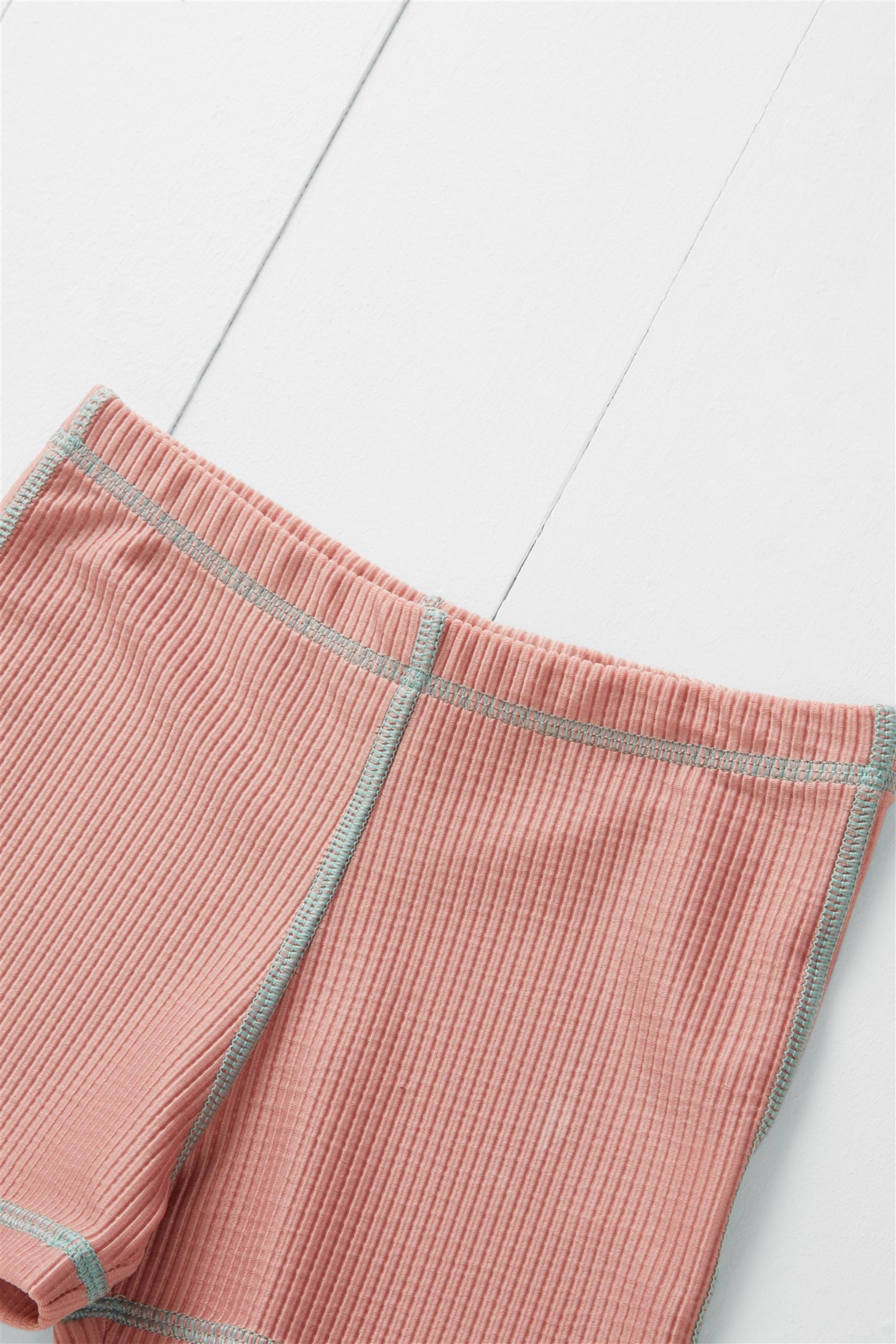 Rose Ribbed Kids Shortie Swim Shorts