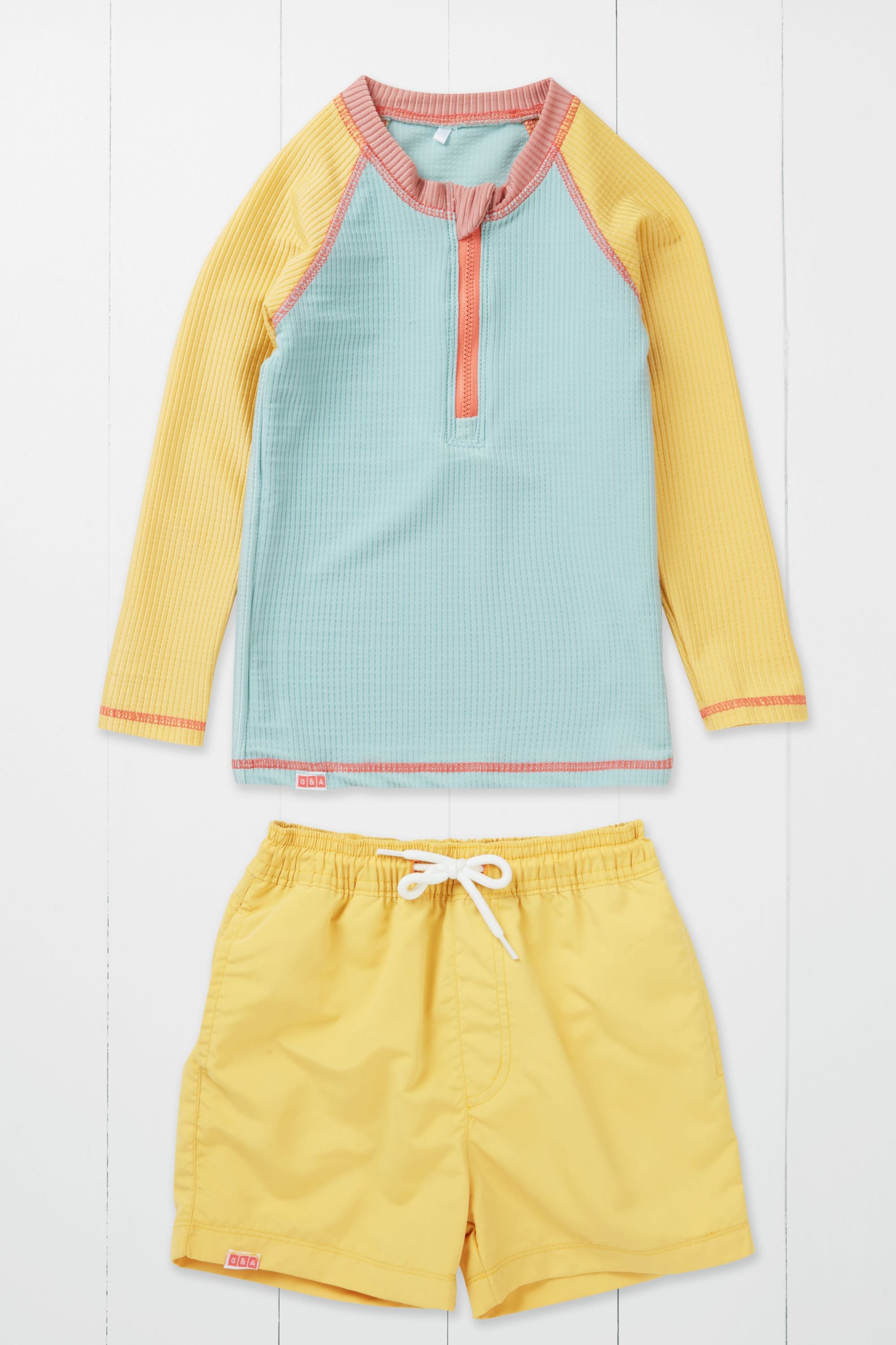 Pistachio Ribbed Kids Long Sleeve Rash Vest