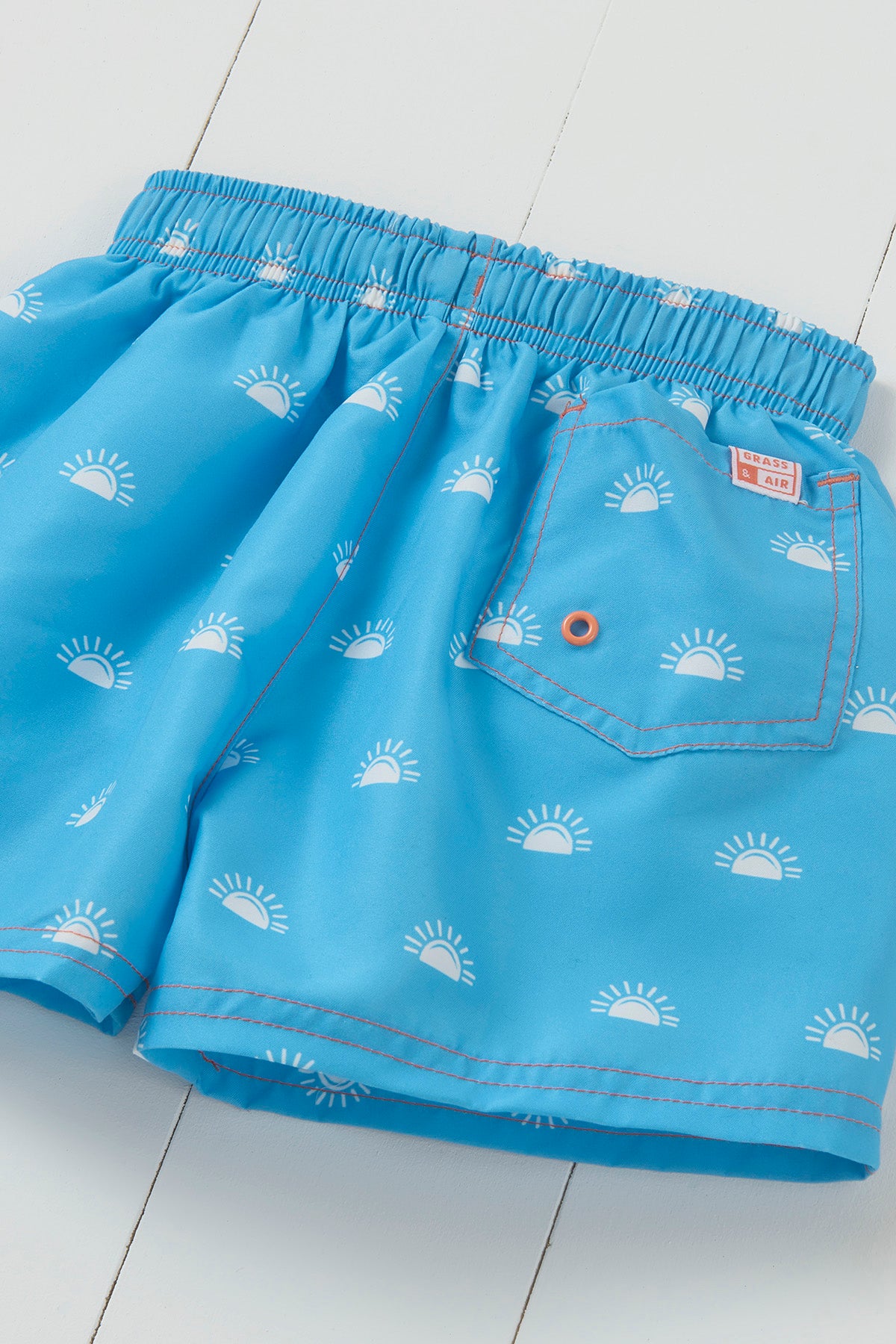Cornflower Blue Woven Printed Swim Shorts