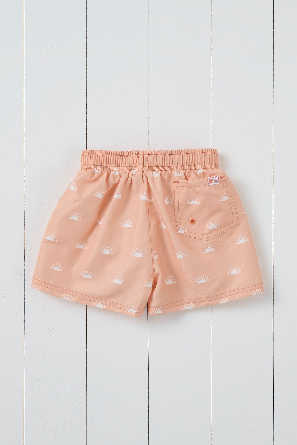 Peach Woven Printed Swim Shorts
