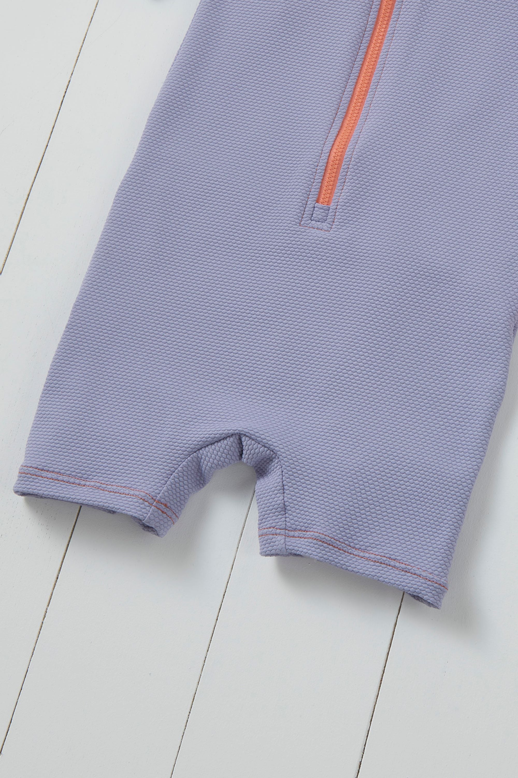Lavender Ribbed Kids Shortie Swimsuit