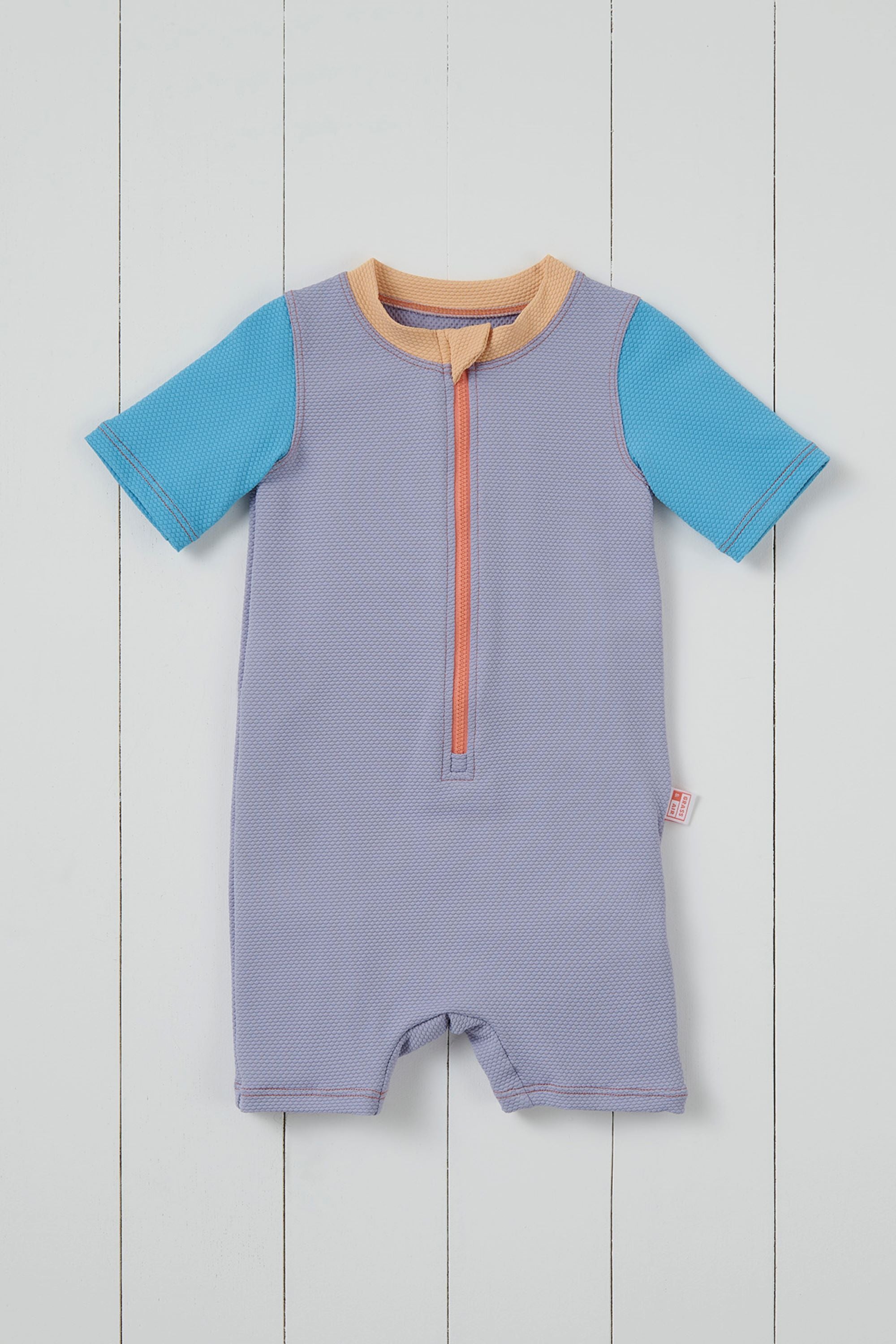 Lavender Ribbed Kids Shortie Swimsuit