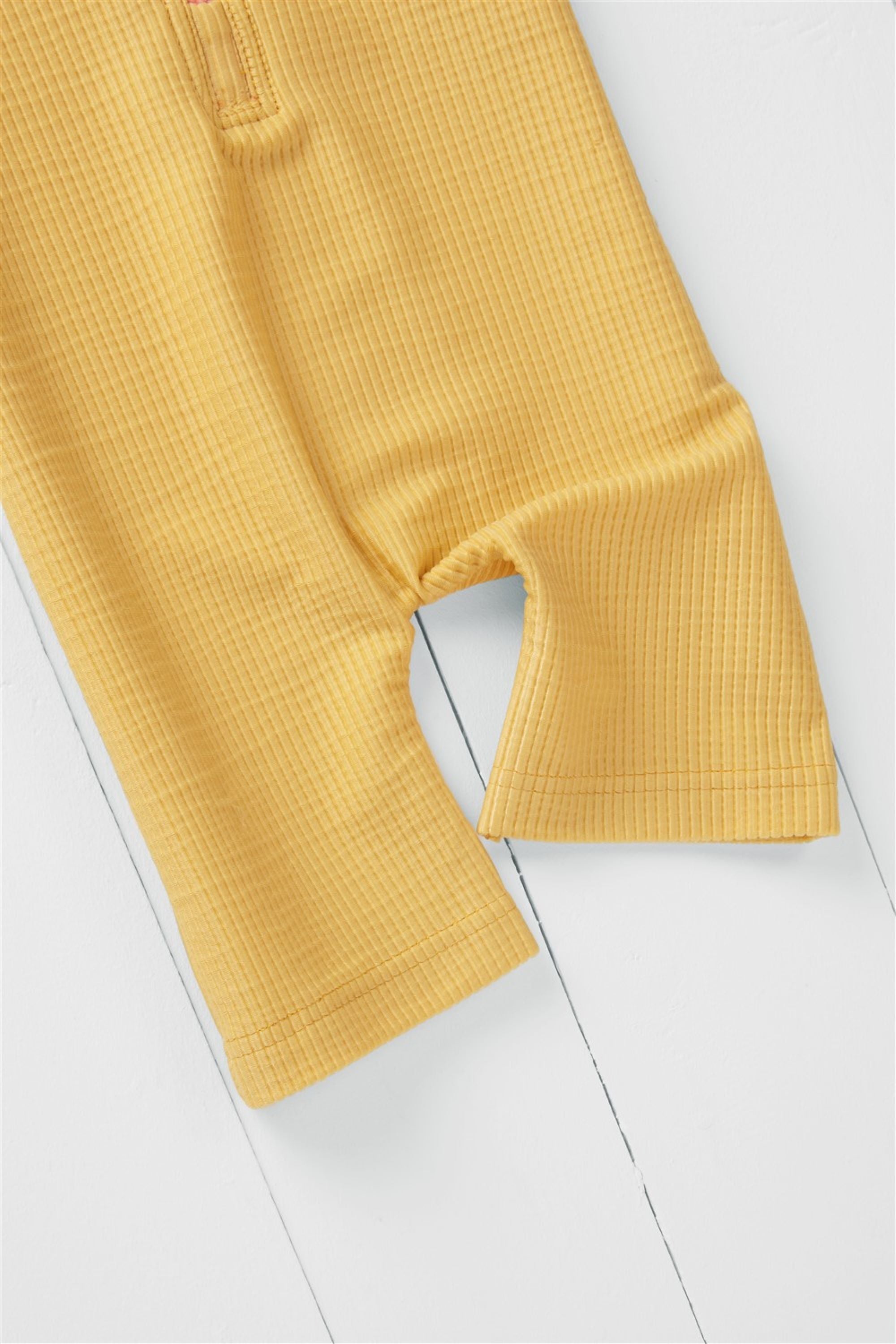 Ochre Ribbed Kids Shortie Swimsuit