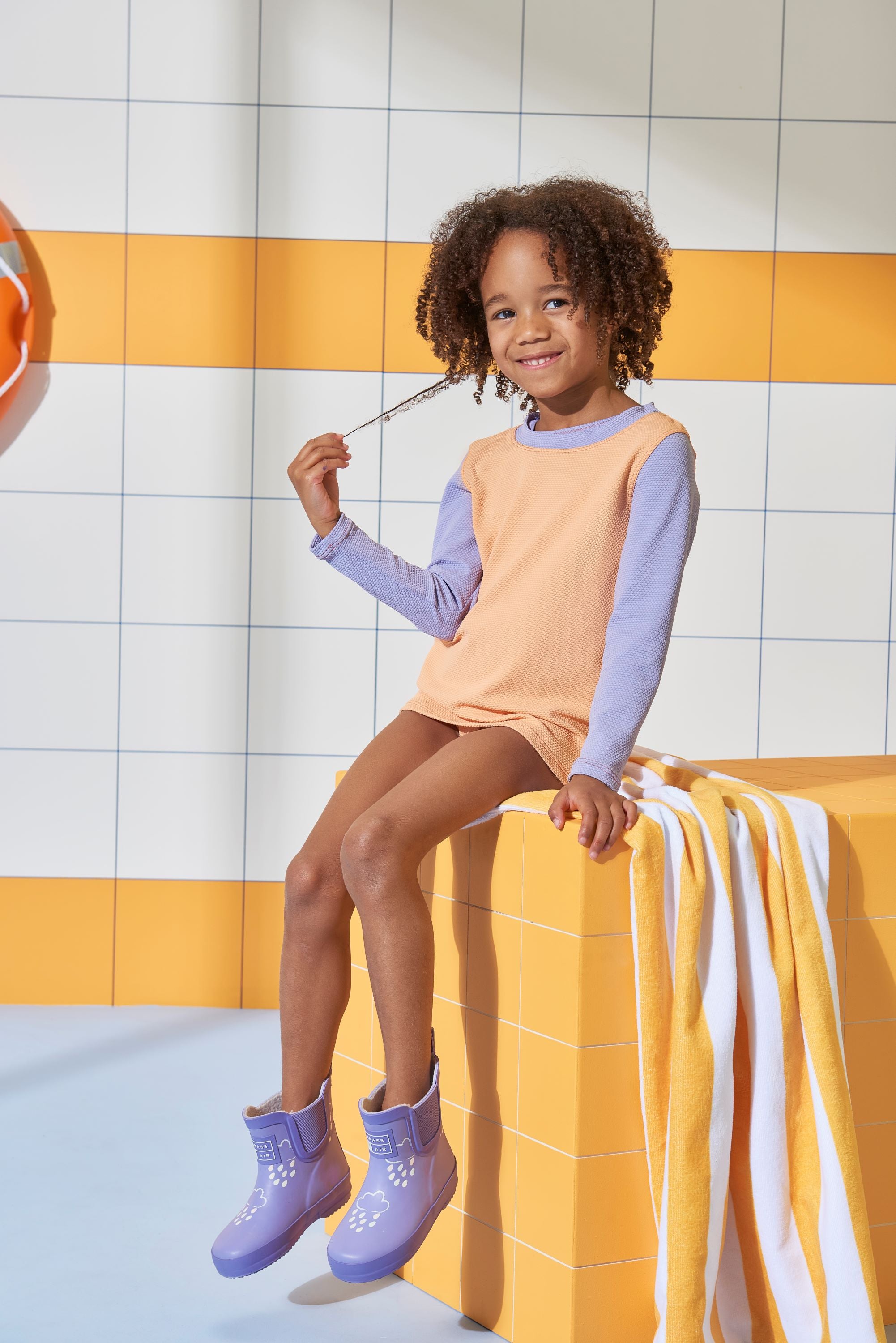 Peach Long Sleeve Rash Vest