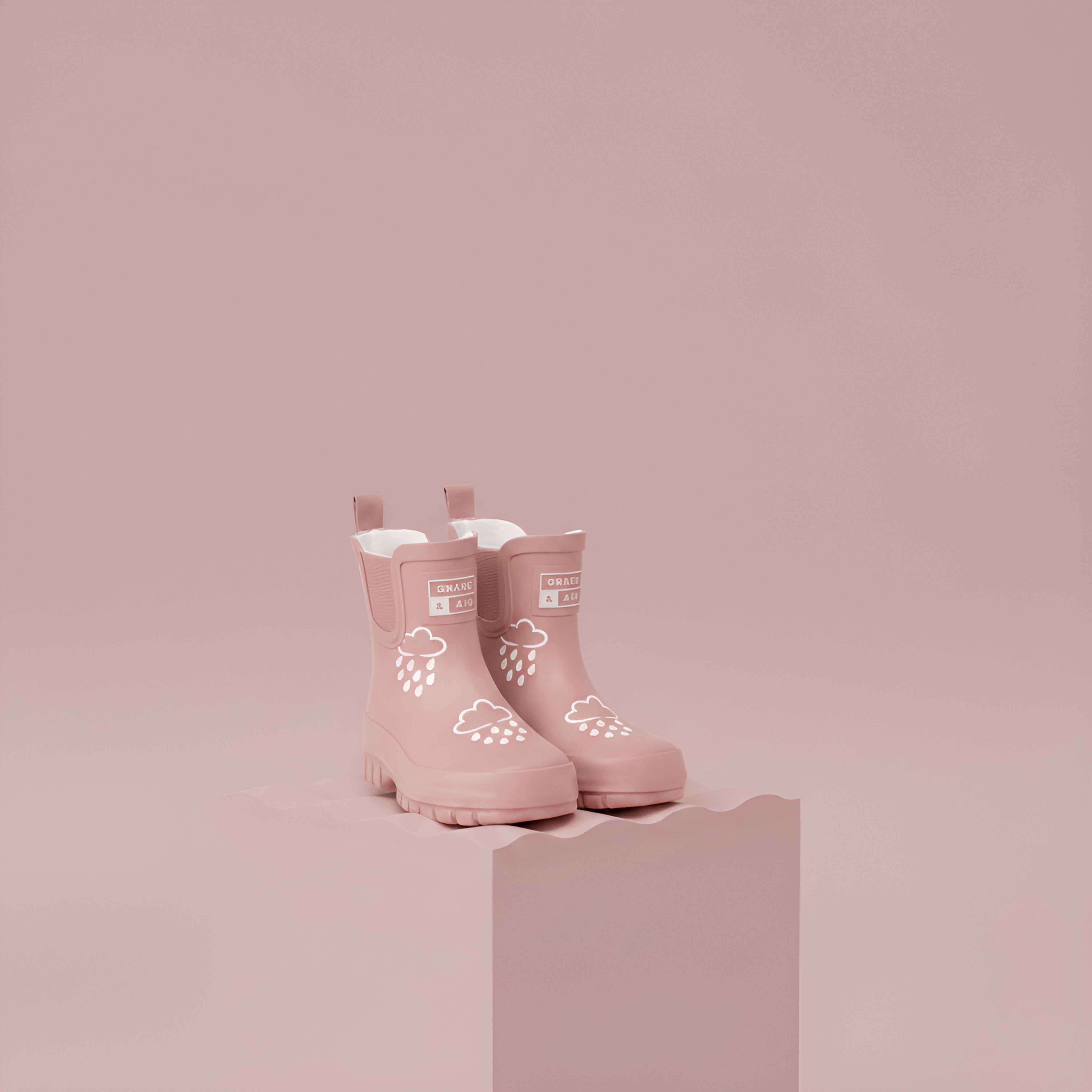 Rose Colour-Changing Chunky Sole Shortie Welly
