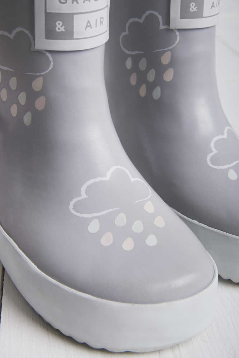 Kids Grey Colour-Revealing Wellies