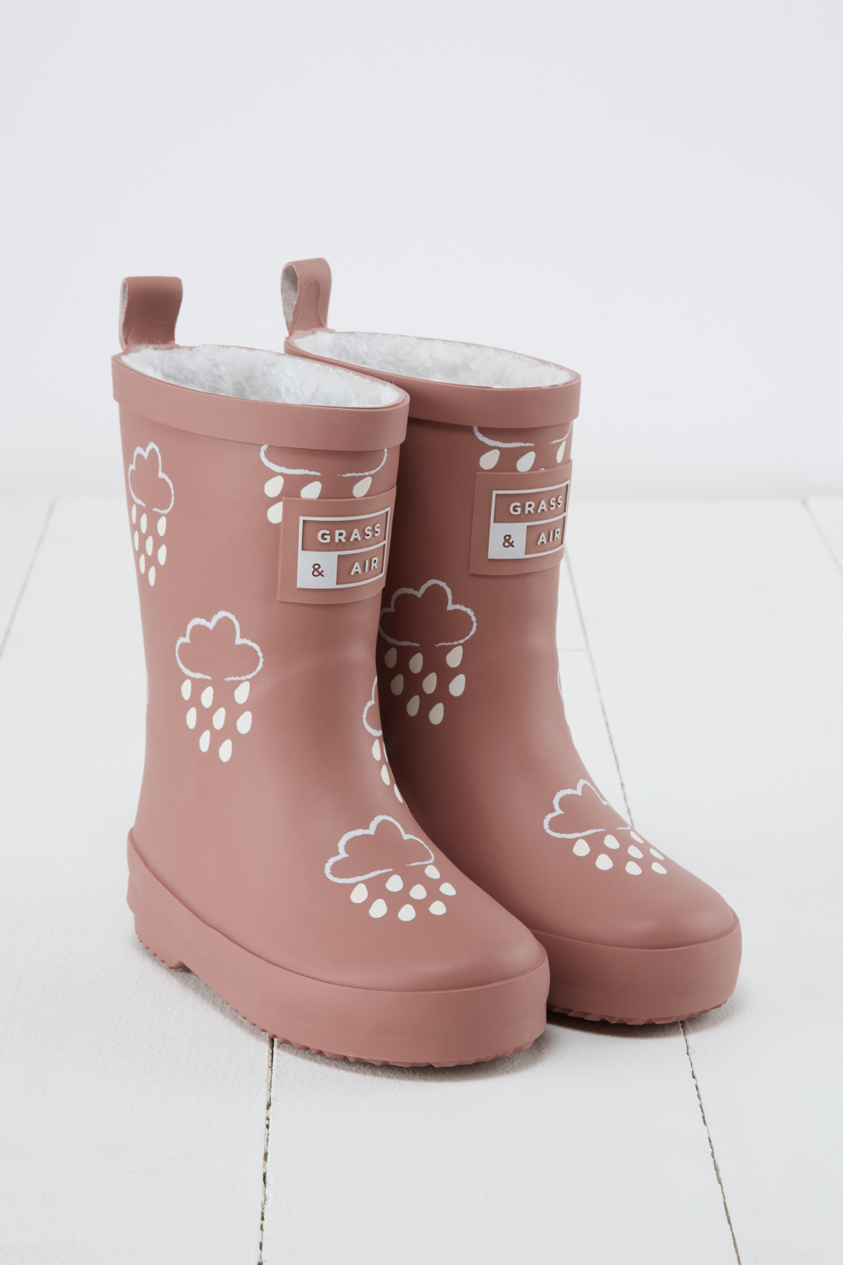 Rose Colour Changing Kids Wellies with Teddy Fleece Lining