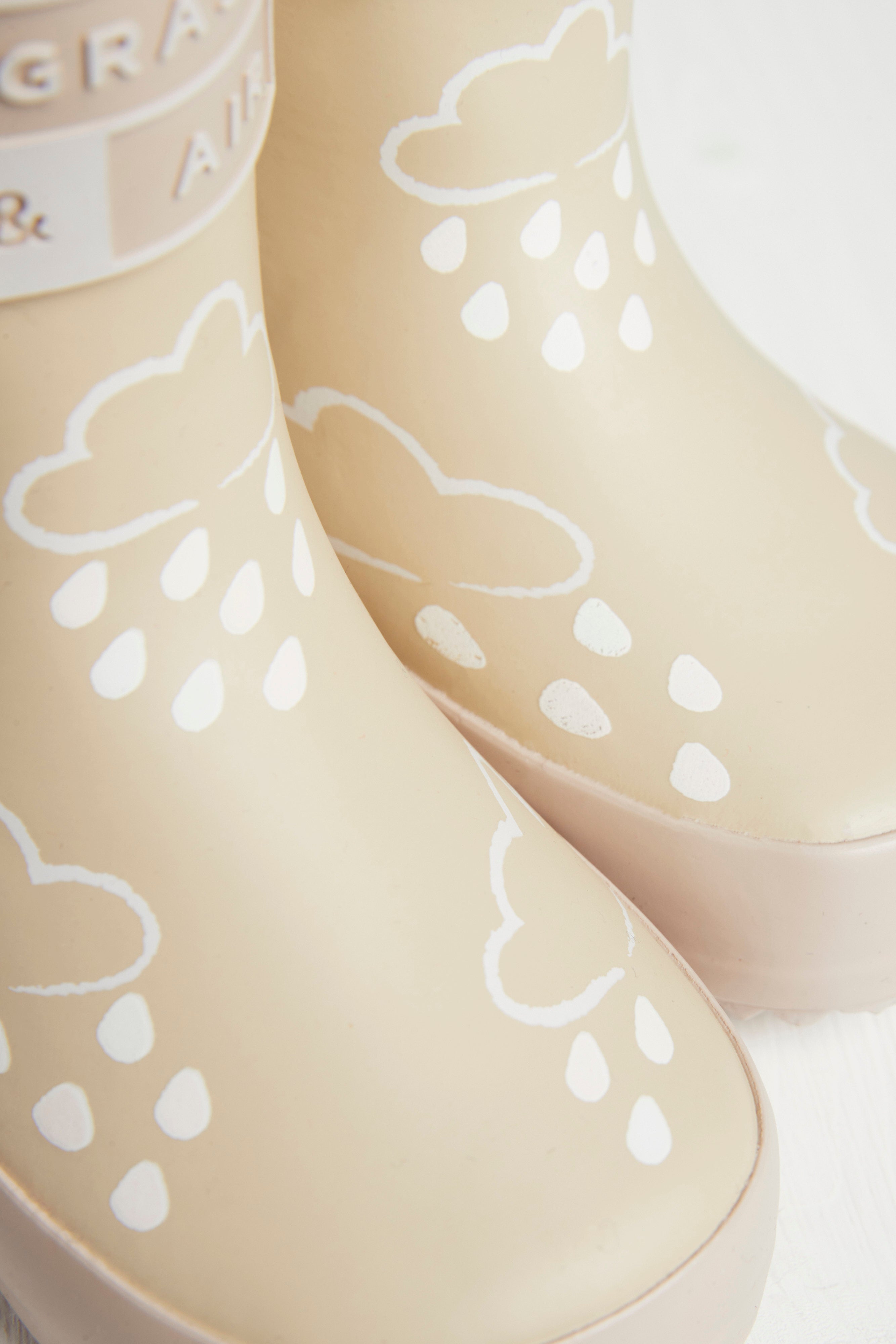 Stone Colour-Changing Kids Wellies with Teddy Fleece Lining