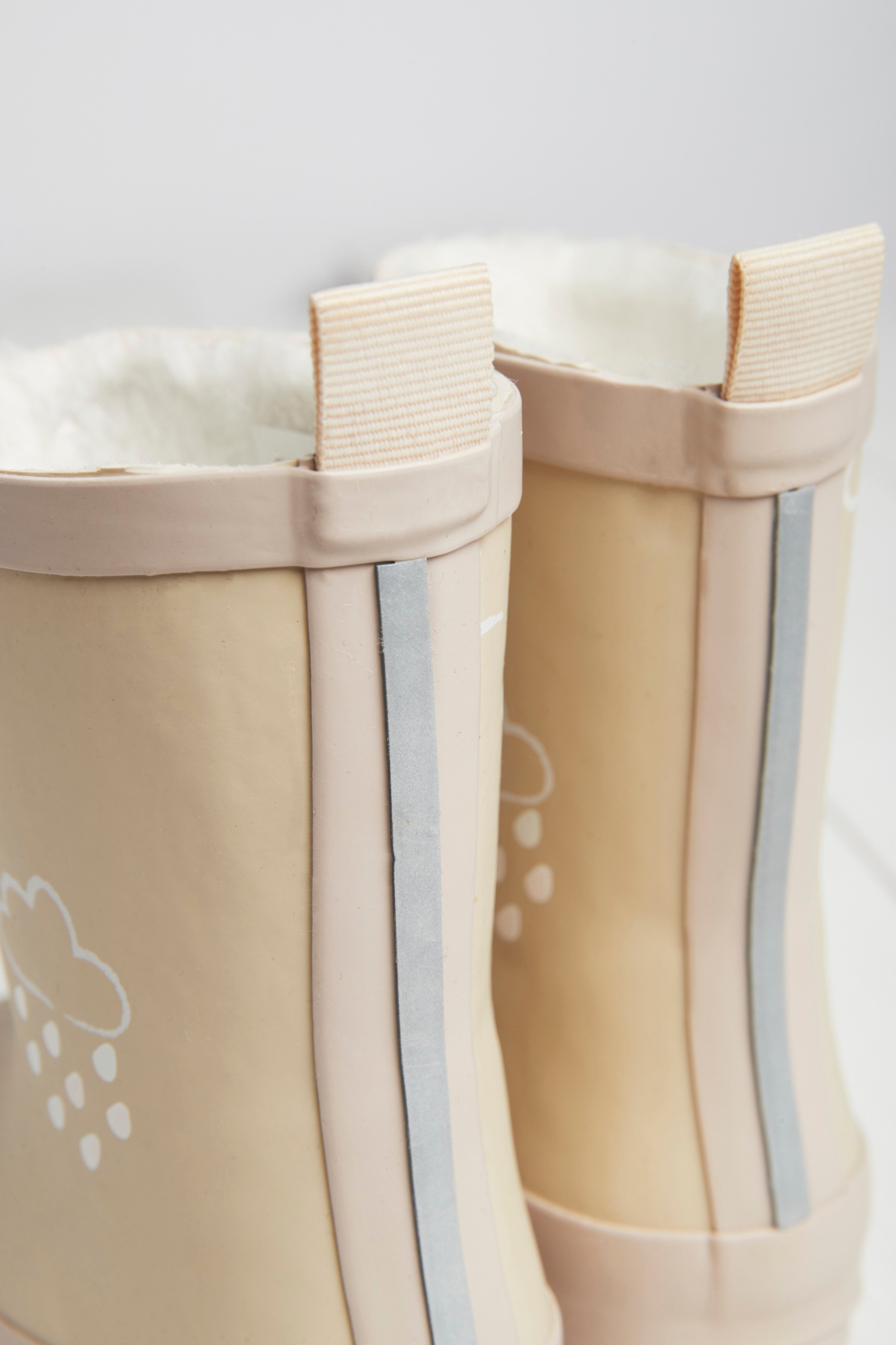 Stone Colour-Changing Kids Wellies with Teddy Fleece Lining