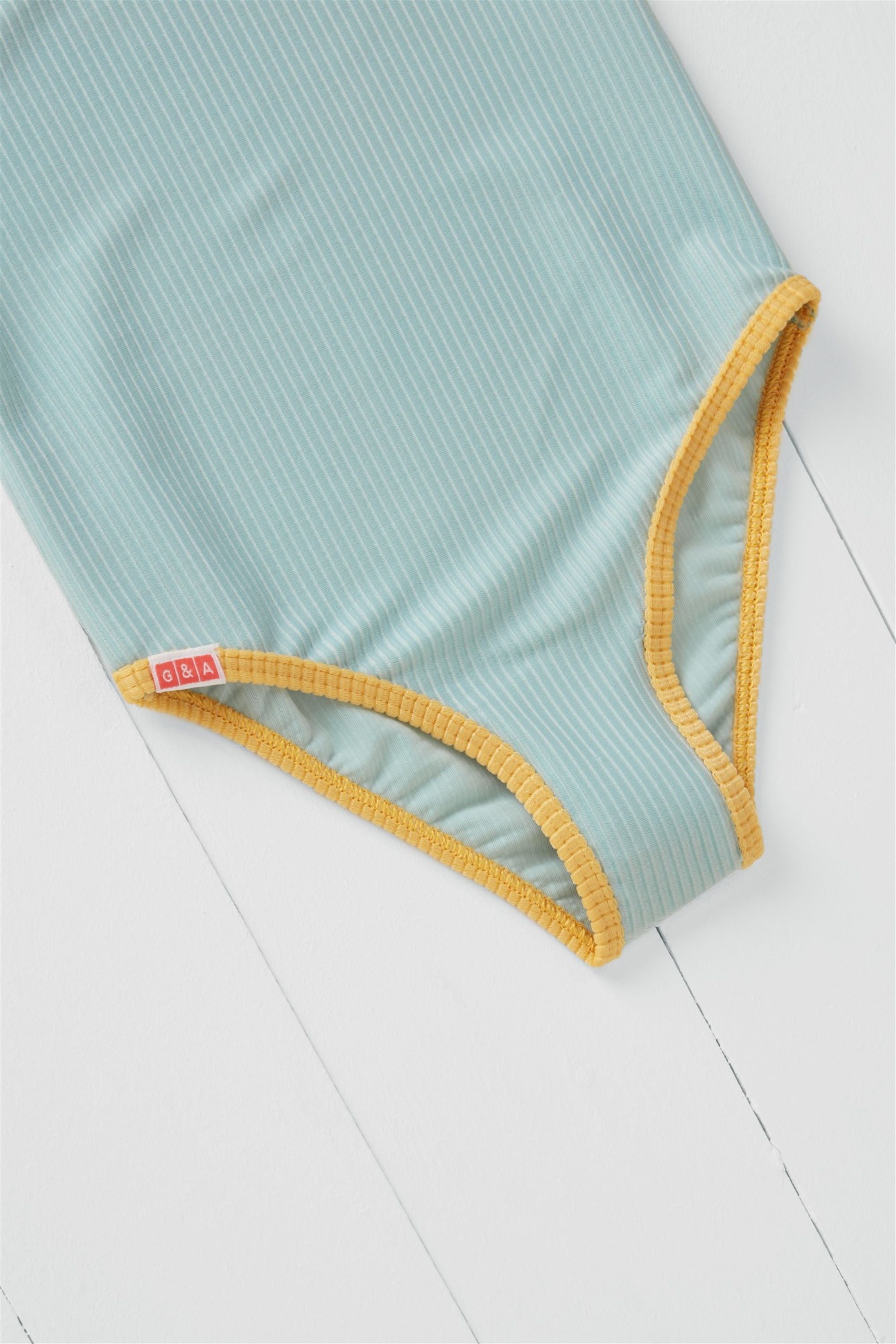 Pistachio Ribbed Kids Swimsuit
