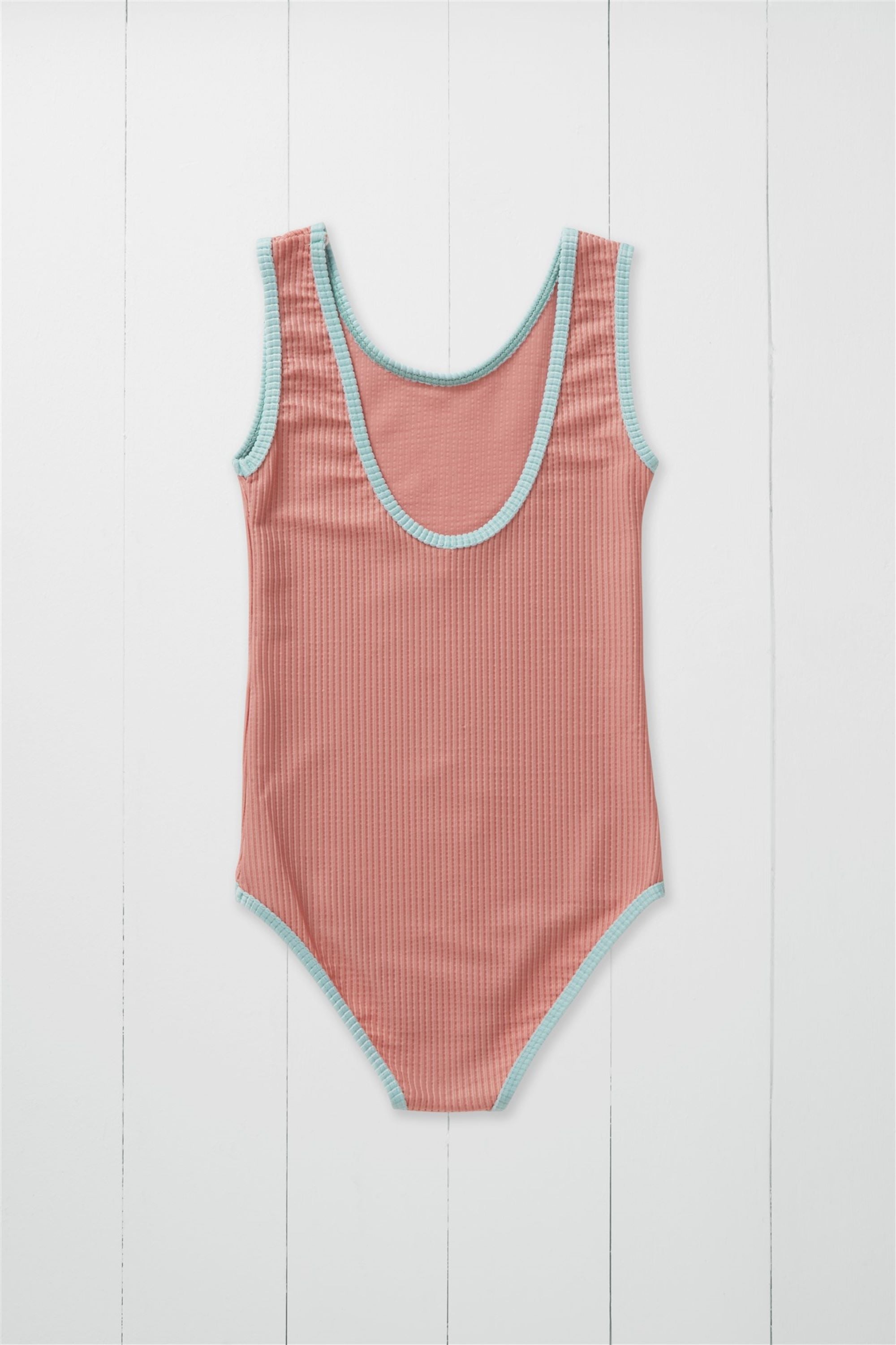 Rose Ribbed Kids Swimsuit