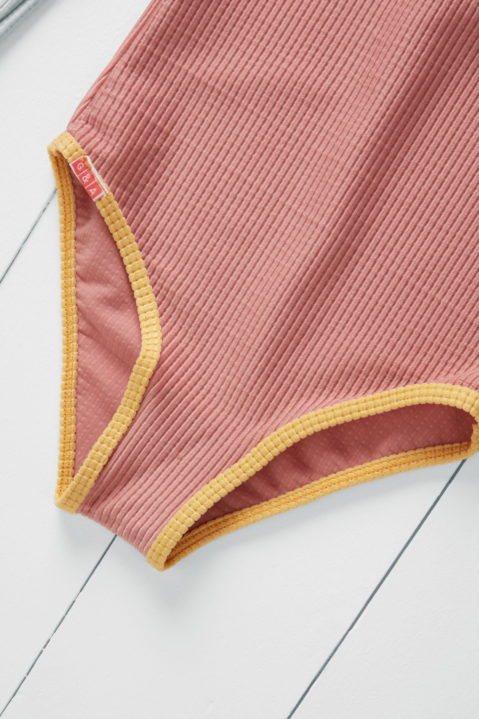 Rose Ribbed Kids Long Sleeve Swimsuit