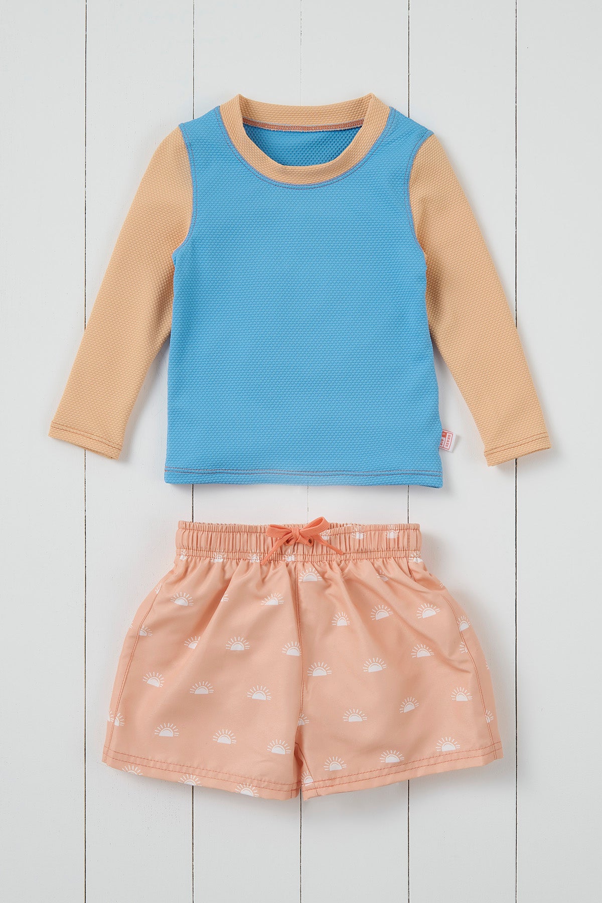 Peach Woven Printed Swim Shorts