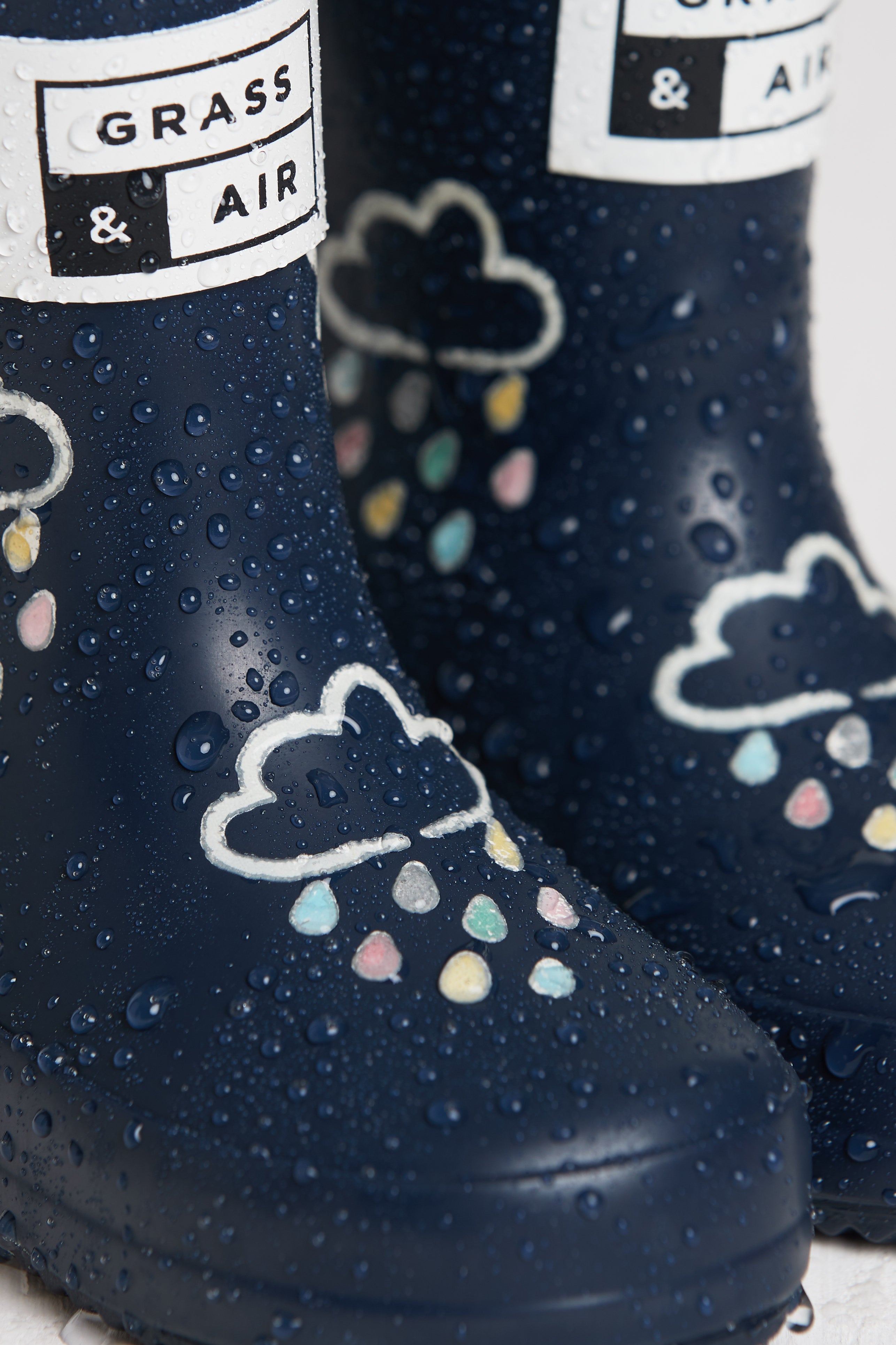 Navy Colour-Changing Kids Wellies