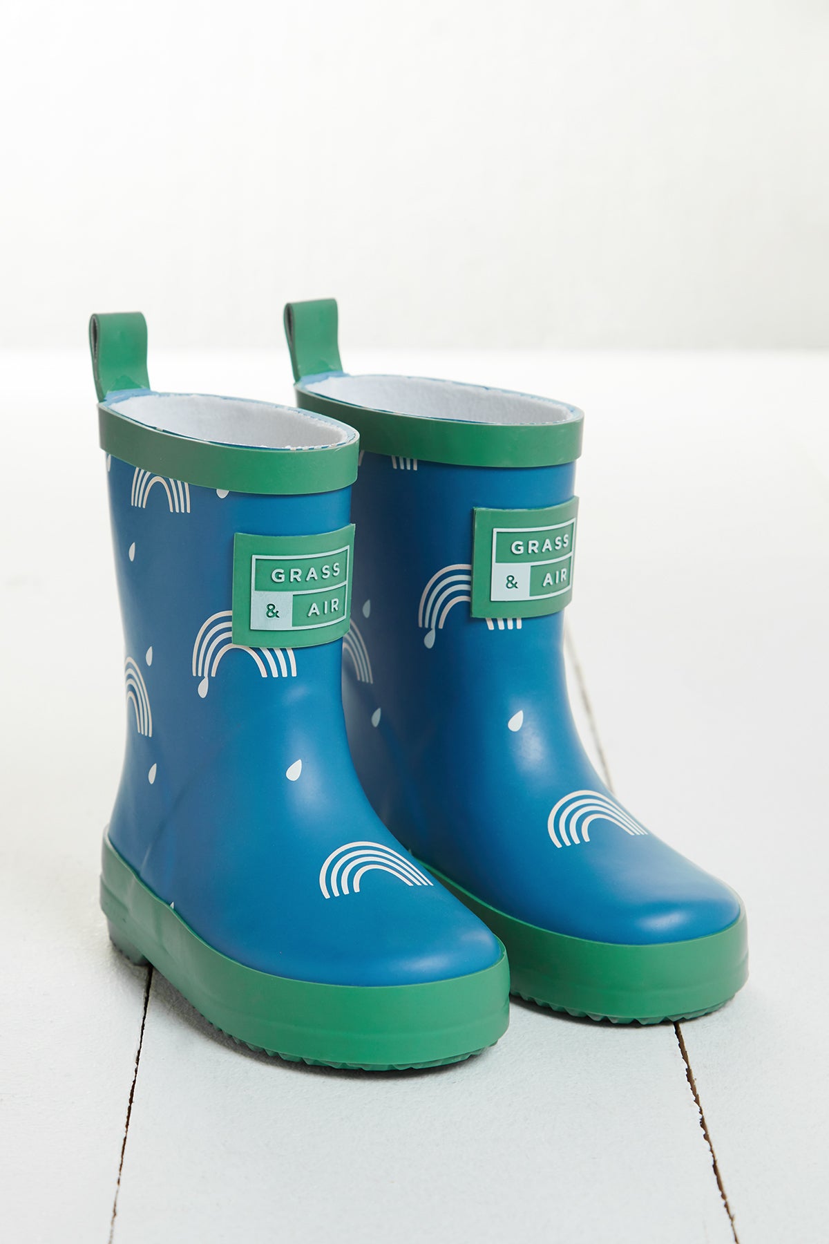 Royal Blue Rainbow Colour-Changing Kids Wellies
