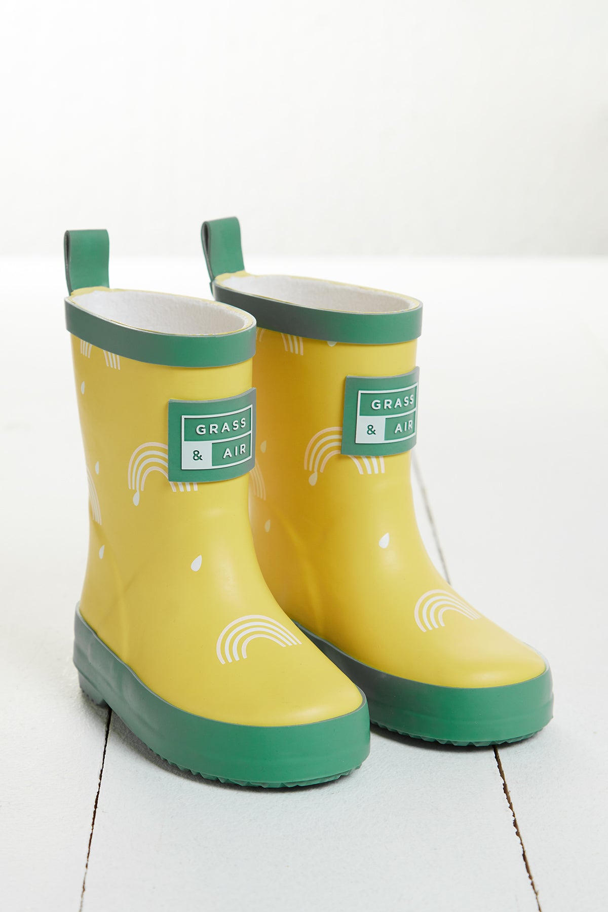 Yellow Rainbow Colour-Changing Kids Wellies