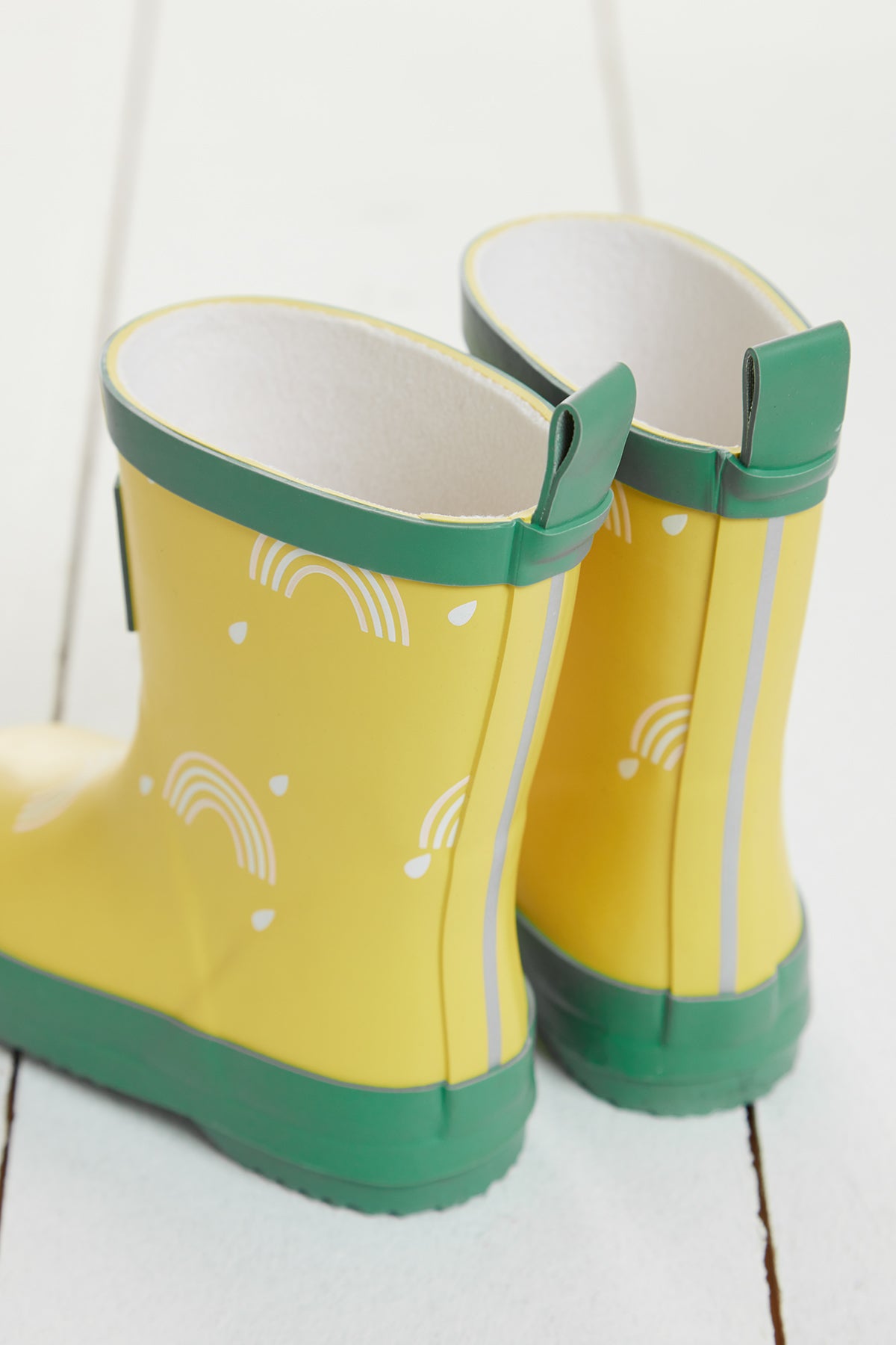 Yellow Rainbow Colour-Changing Kids Wellies