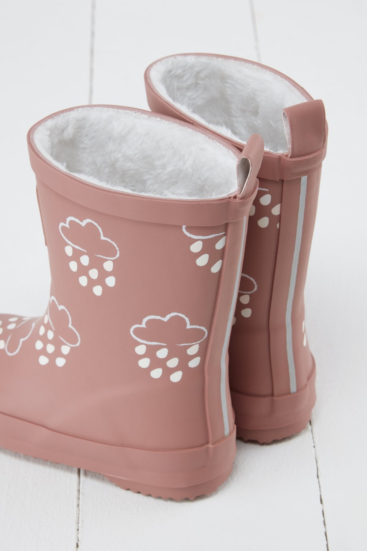 Rose Colour-Changing Kids Wellies with Teddy Fleece Lining