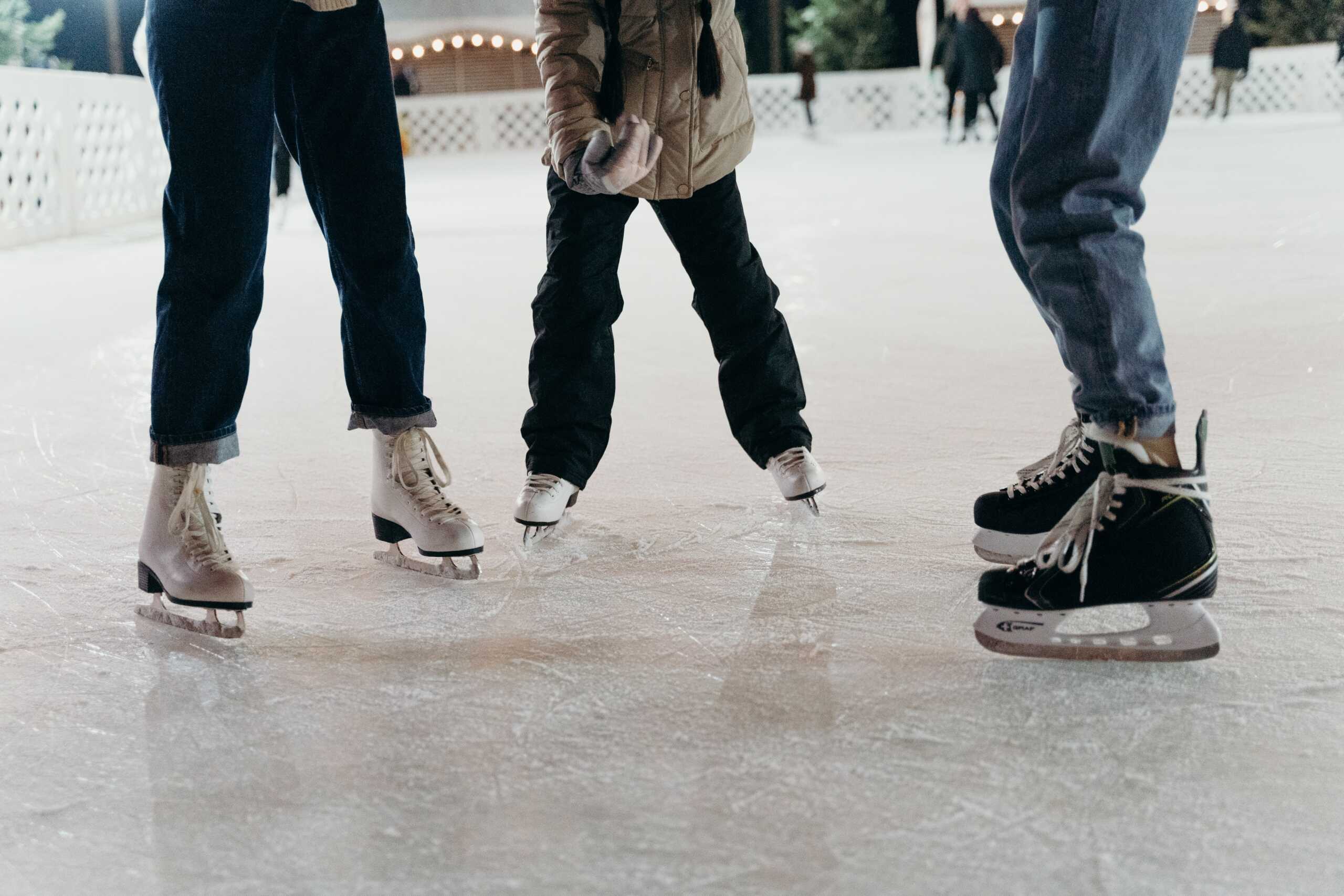 ice skating winter family activity